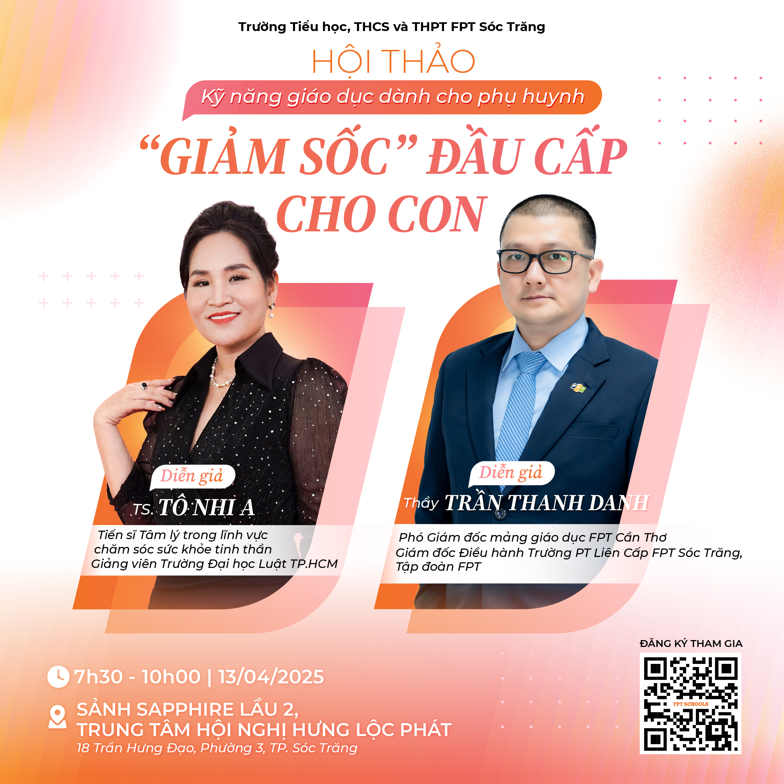 HỘI THẢO KỸ NĂNG GIÁO DỤC DÀNH CHO PHỤ HUYNH - ĐỒNG HÀNH CÙNG CON “GIẢM SỐC” ĐẦU CẤP