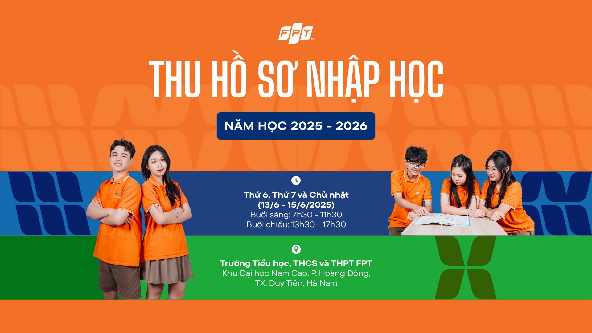 Không khí thu hồ sơ nhập học năm 2025 - 2026 tại Trường Tiểu học, THCS và THPT FPT Hà Nam - FPT Education Không khí thu hồ sơ nhập học năm 2025–2026 tại Trường Tiểu học, THCS và THPT FPT Hà Nam