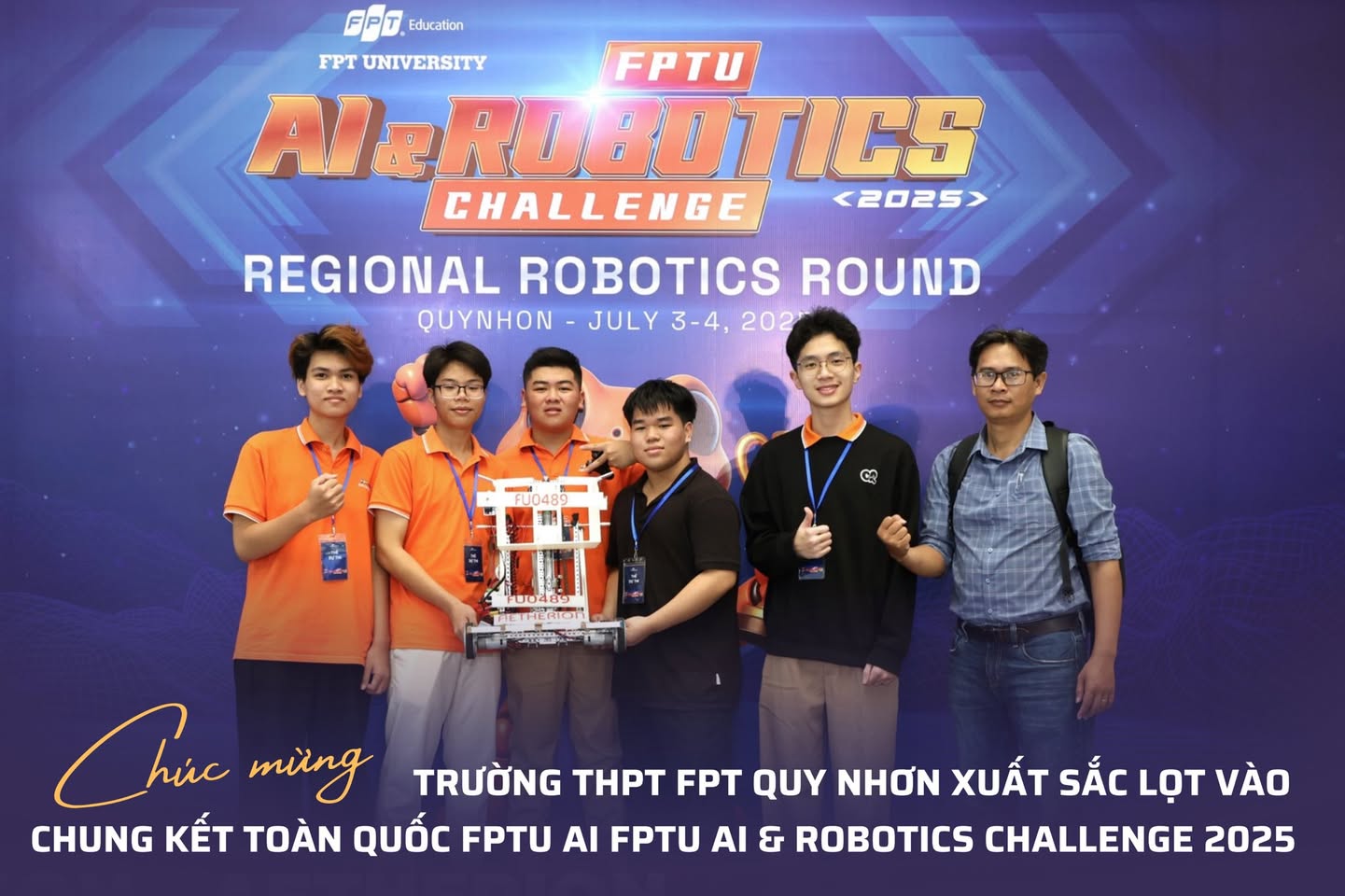 THPT FPT Quy Nhơn tiến vào chung kết FPTU AI FPTU AI & ROBOTICS CHALLENGE 2025 - FPT Education THPT FPT Quy Nhơn tiến vào chung kết FPTU AI FPTU AI & ROBOTICS CHALLENGE 2025