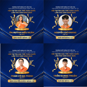 Học sinh FPT Schools đạt thành tích ấn tượng tại Hội thi Tin học trẻ toàn quốc 2025 - FPT Education Học sinh FPT School Cần Thơ đạt thành tích cao tại Hội thi Tin học trẻ toàn quốc 2025