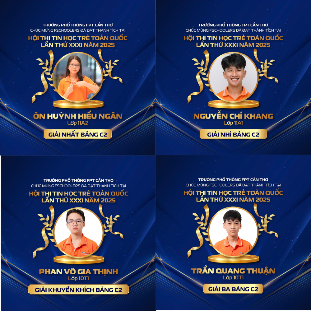Học sinh FPT School Cần Thơ đạt thành tích cao tại Hội thi Tin học trẻ toàn quốc 2025