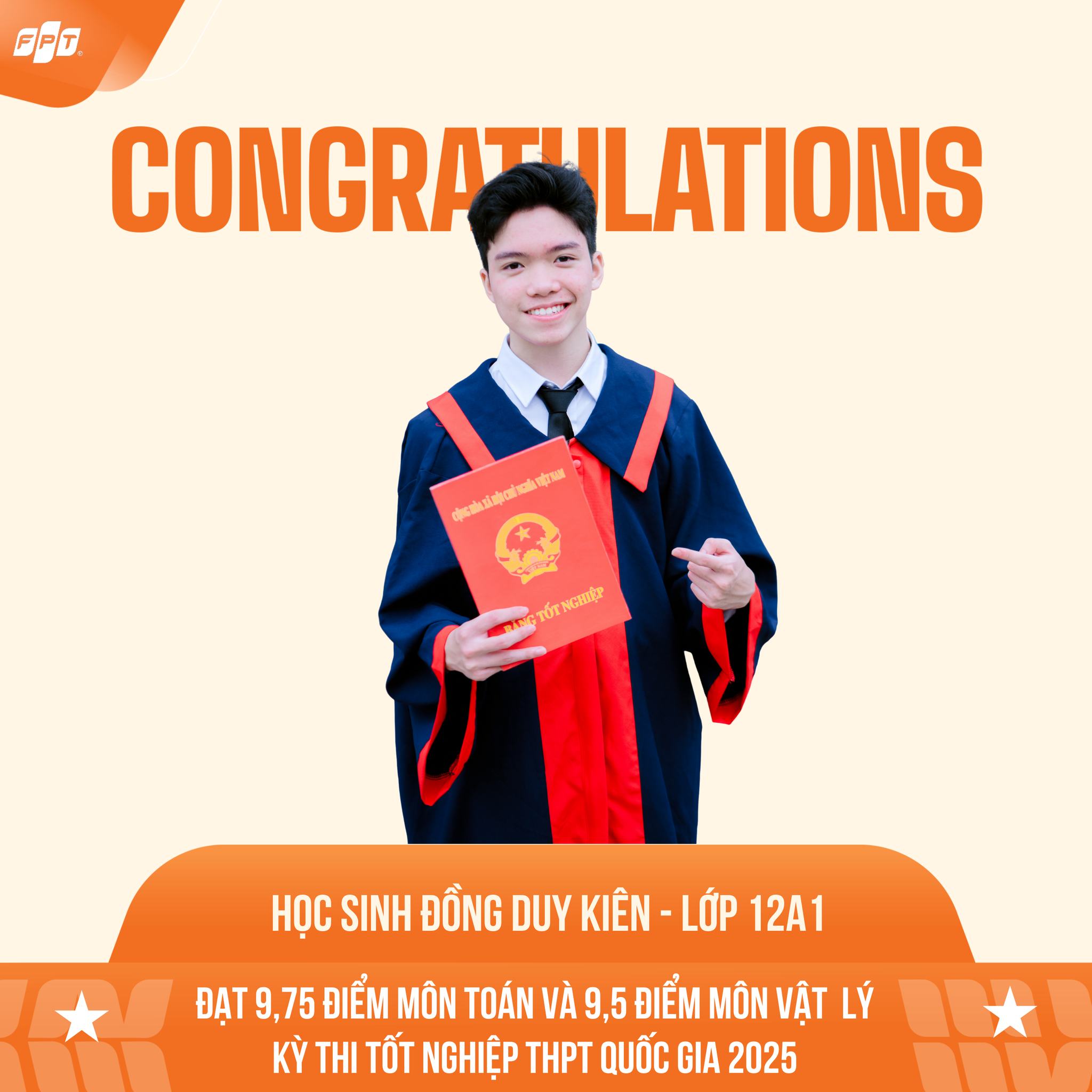 Các học sinh FPT School Hải Phòng đạt điểm cao nhất trong kỳ thi tốt nghiệp THPT Quốc Gia 2025