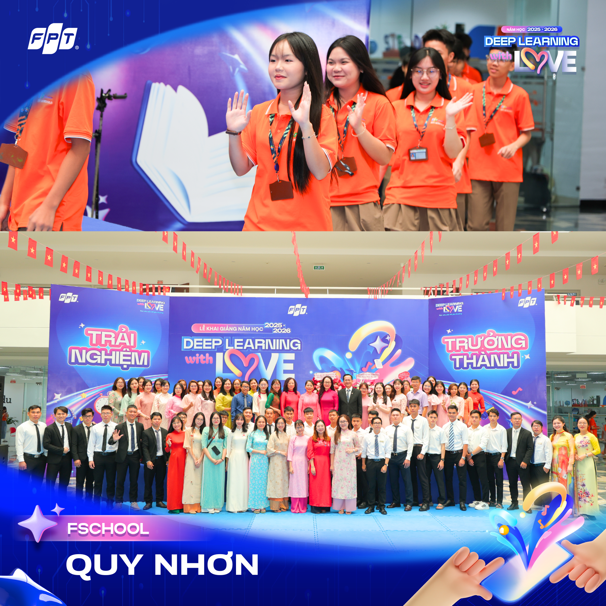 FSCHOOLS 3 MIỀN RỘN RÀNG KHAI GIẢNG VỚI CHỦ ĐỀ “DEEP LEARNING WITH LOVE – HỌC SÂU SẮC ĐỂ YÊU THƯƠNG”  | FPT Schools