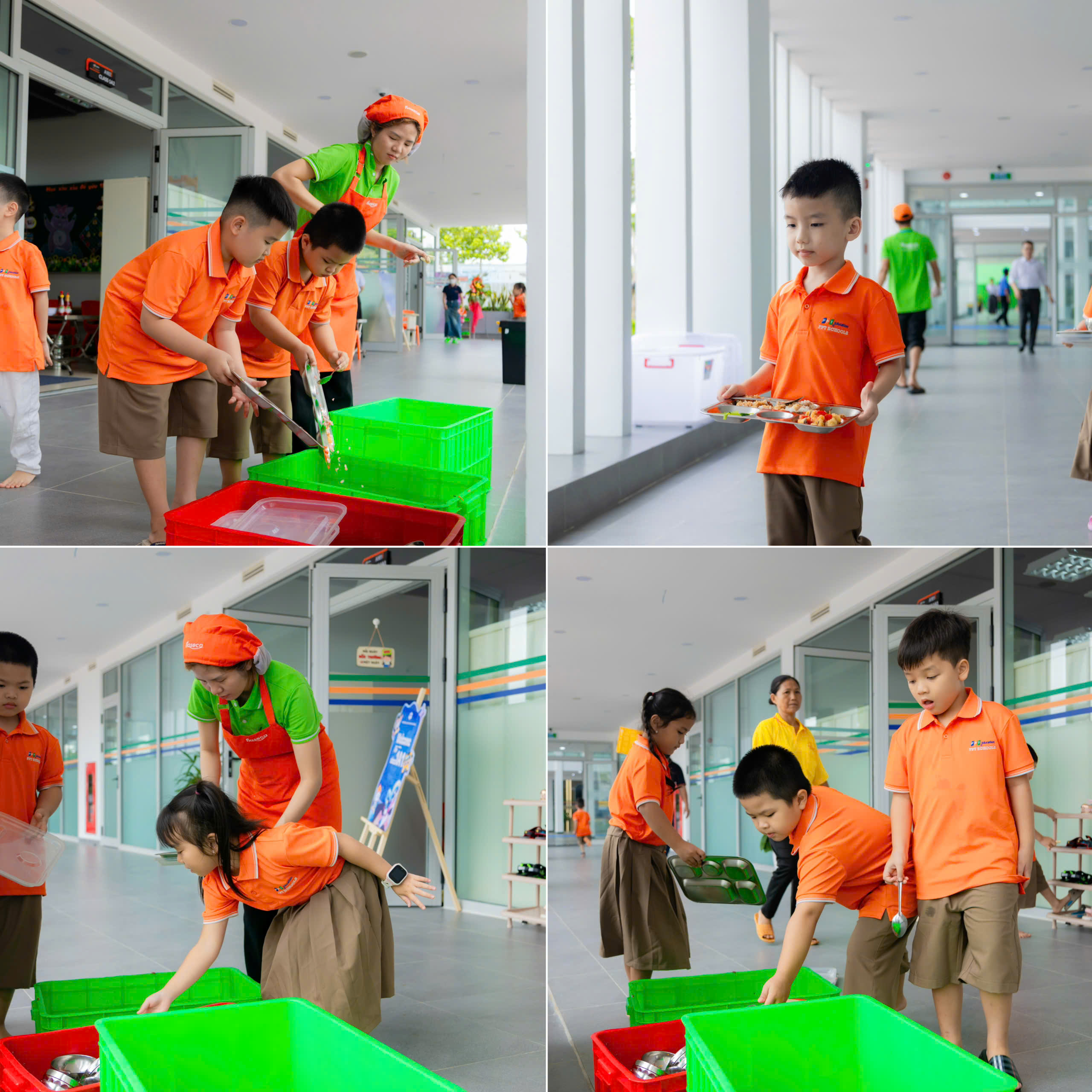 Bữa ăn bán trú FPT School Sóc Trăng – Khoảnh khắc gắn kết ngọt ngào của FSchoolers - FPT Education Học sinh FPT School Sóc Trăng rèn luyện kỹ năng tự lập trong bữa ăn bán trú