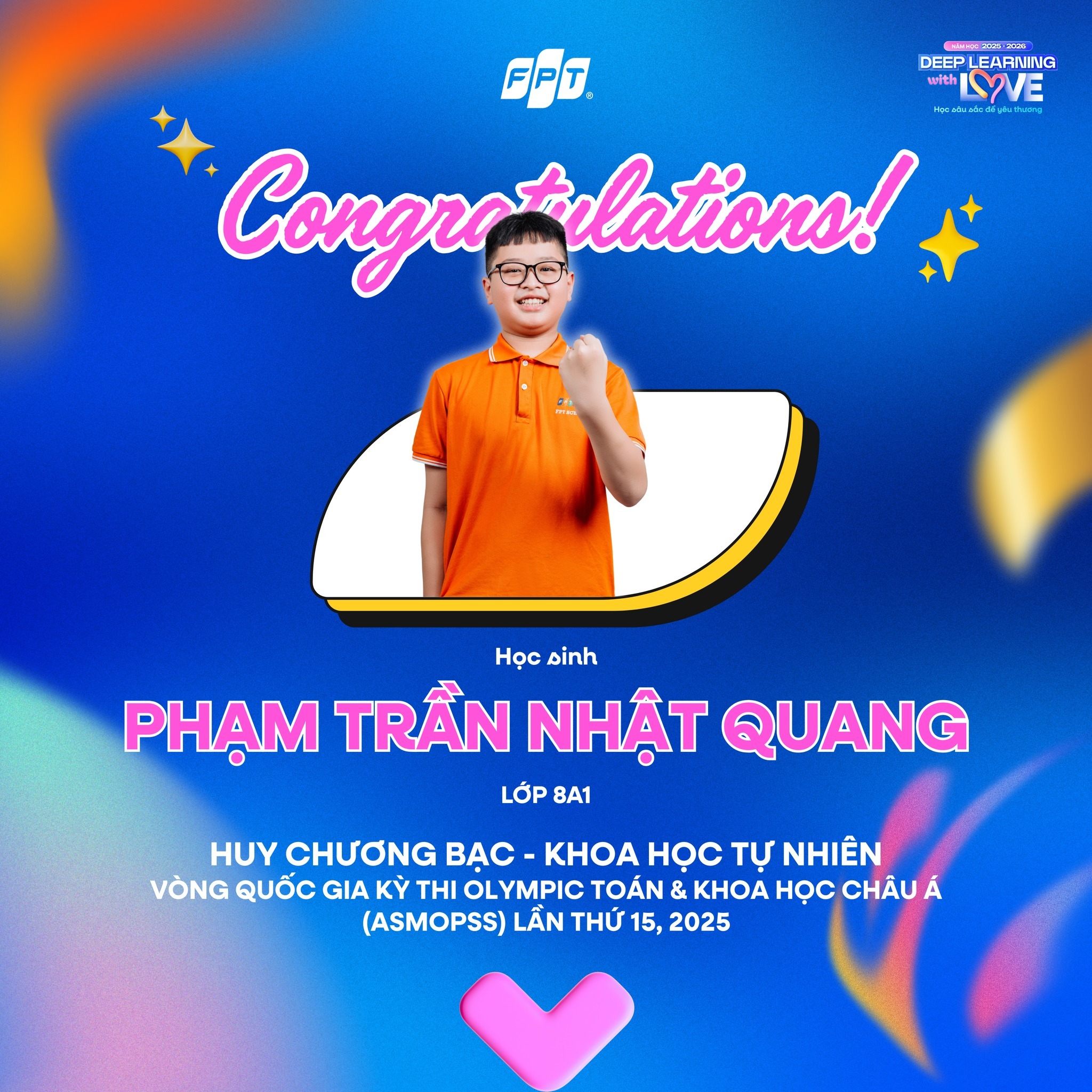 Học Sinh FPT School Hà Nam Giành Huy Chương Vàng Và Bạc Tại Vòng Quốc Gia Kỳ Thi Olympic Toán & Khoa Học Châu Á – ASMOPSS 2025 - FPT Education Học Sinh FPT School Hà Nam Giành Huy Chương Vàng Và Bạc Tại Vòng Quốc Gia Kỳ Thi Olympic Toán & Khoa Học Châu Á – ASMOPSS 2025