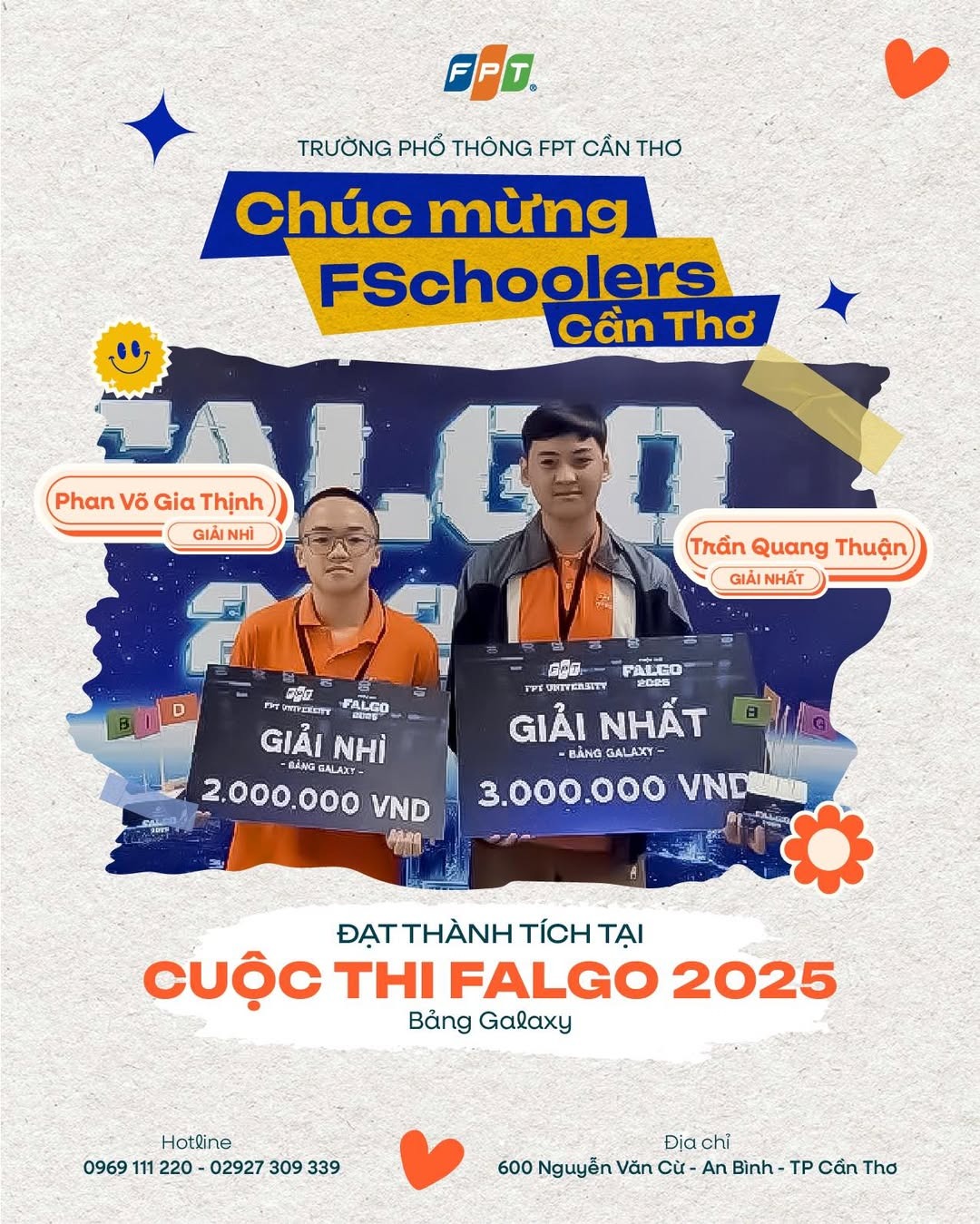 Học Sinh FPT School Cần Thơ Đạt Thành Tích Cao Tại Cuộc Thi Lập Trình FALGO 2025 - FPT Education Học Sinh FPT School Cần Thơ Đạt Thành Tích Cao Tại Cuộc Thi Lập Trình FALGO 2025