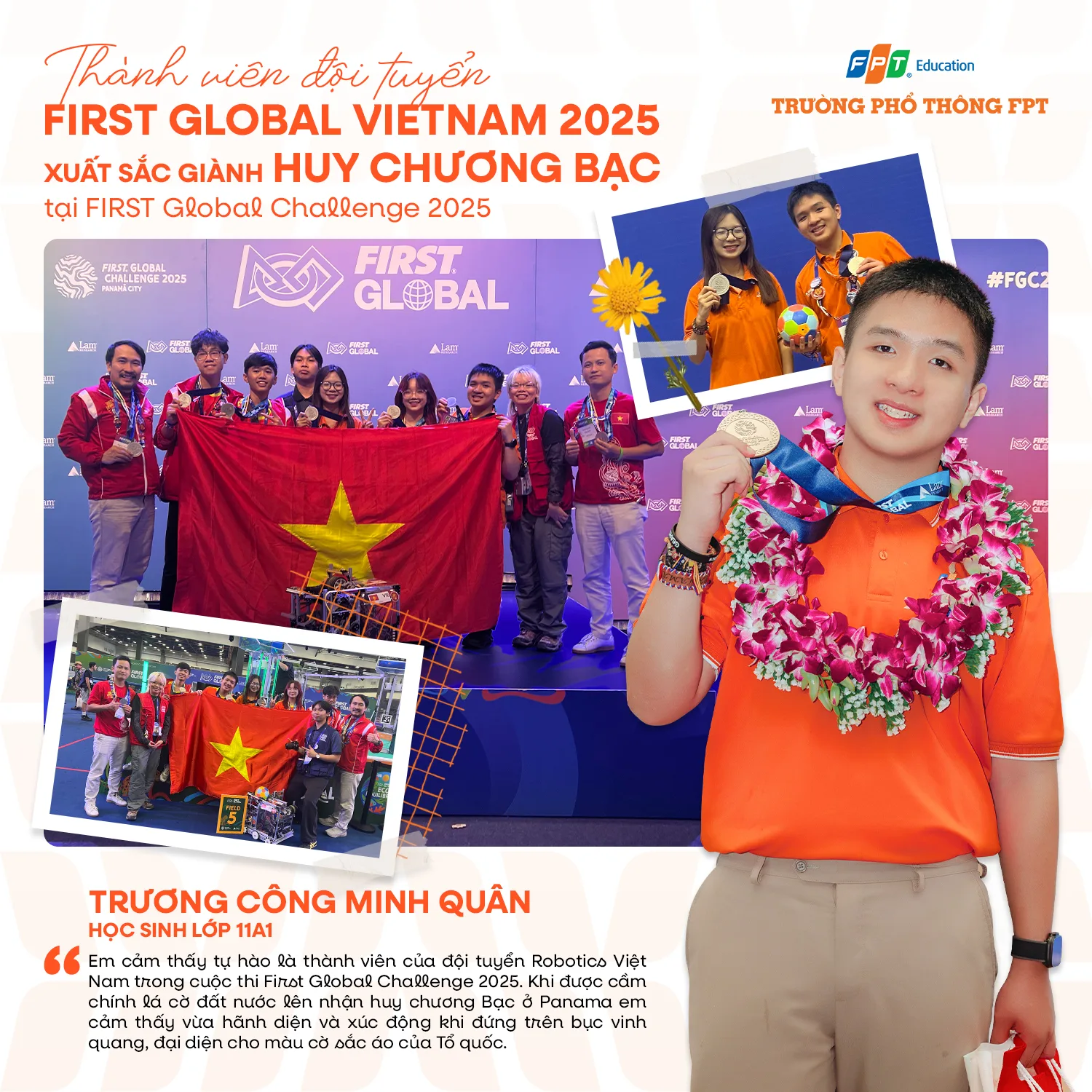 HÀNH TRÌNH TRƯỞNG THÀNH CỦA FSCHOOLER TRƯƠNG CÔNG MINH QUÂN ĐƯỢC NỐI DÀI BẰNG NHỮNG THỬ THÁCH VÀ TRẢI NGHIỆM QUỐC TẾ | FPT Schools