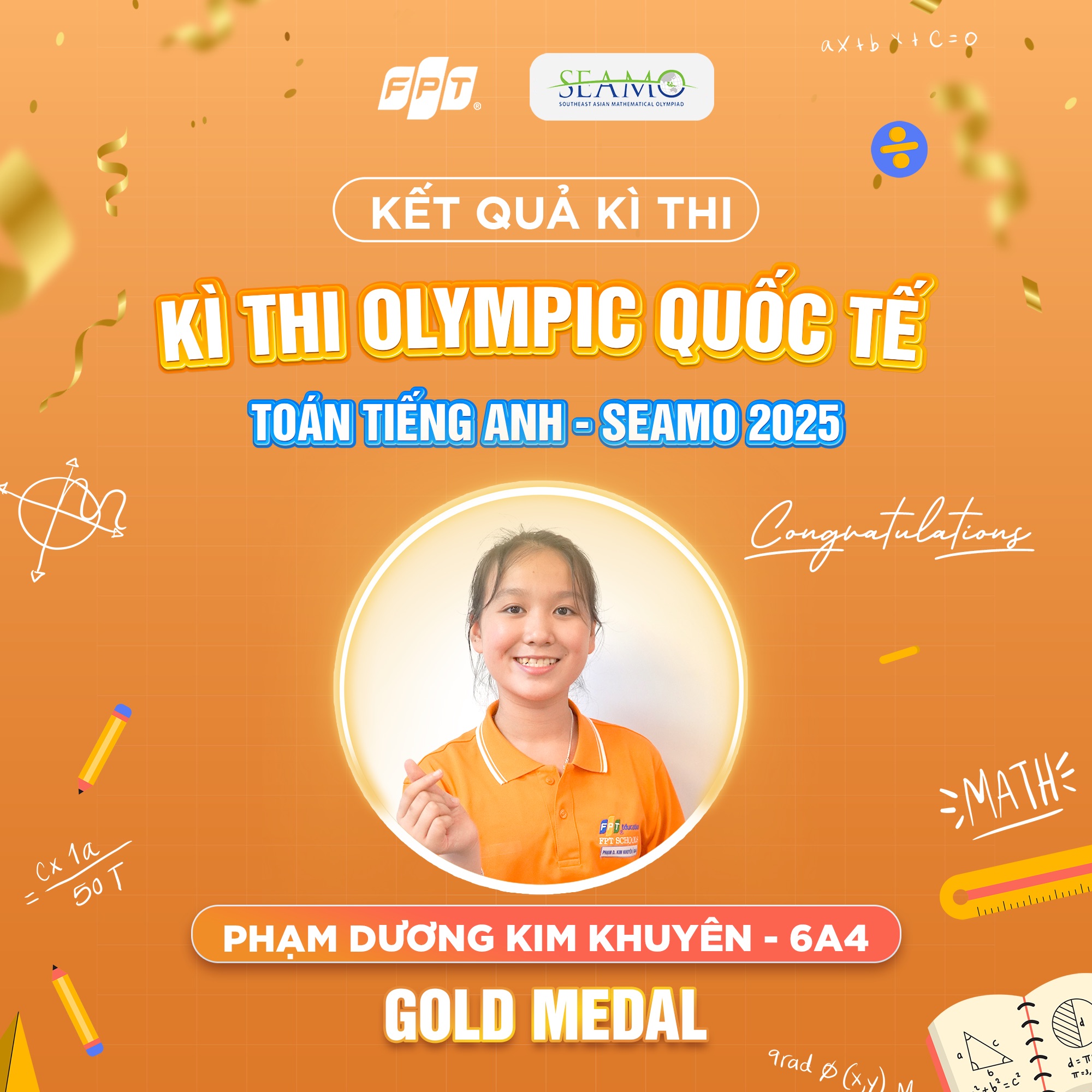 Học sinh trường Tiểu học & Trung học cơ sở FPT Đà Nẵng tỏa sáng tại đấu trường SEAMO 2025 - FPT Education Học sinh trường Tiểu học & Trung học cơ sở FPT Đà Nẵng tỏa sáng tại đấu trường SEAMO 2025