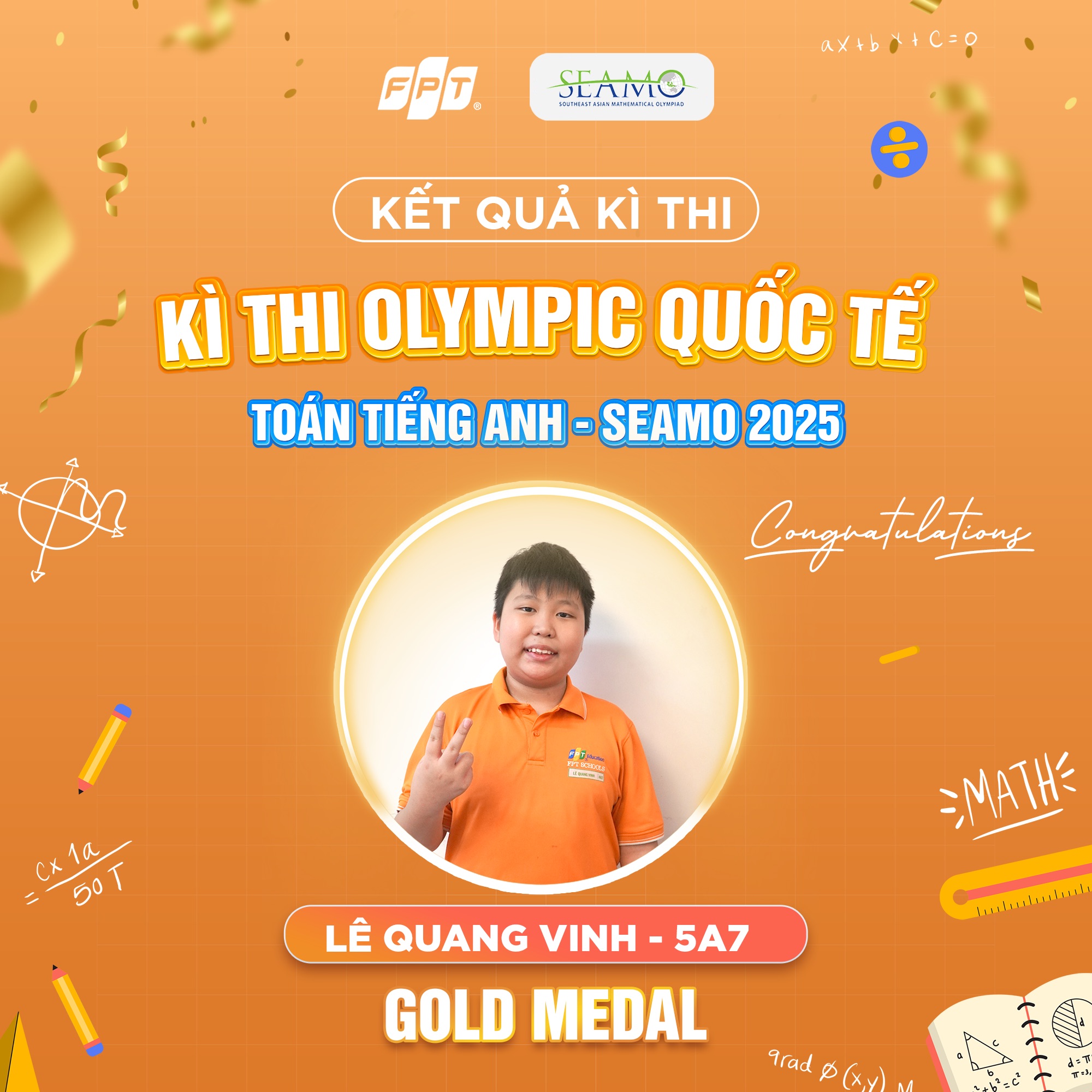 Học sinh trường Tiểu học & Trung học cơ sở FPT Đà Nẵng tỏa sáng tại đấu trường SEAMO 2025 - FPT Education Học sinh trường Tiểu học & Trung học cơ sở FPT Đà Nẵng tỏa sáng tại đấu trường SEAMO 2025