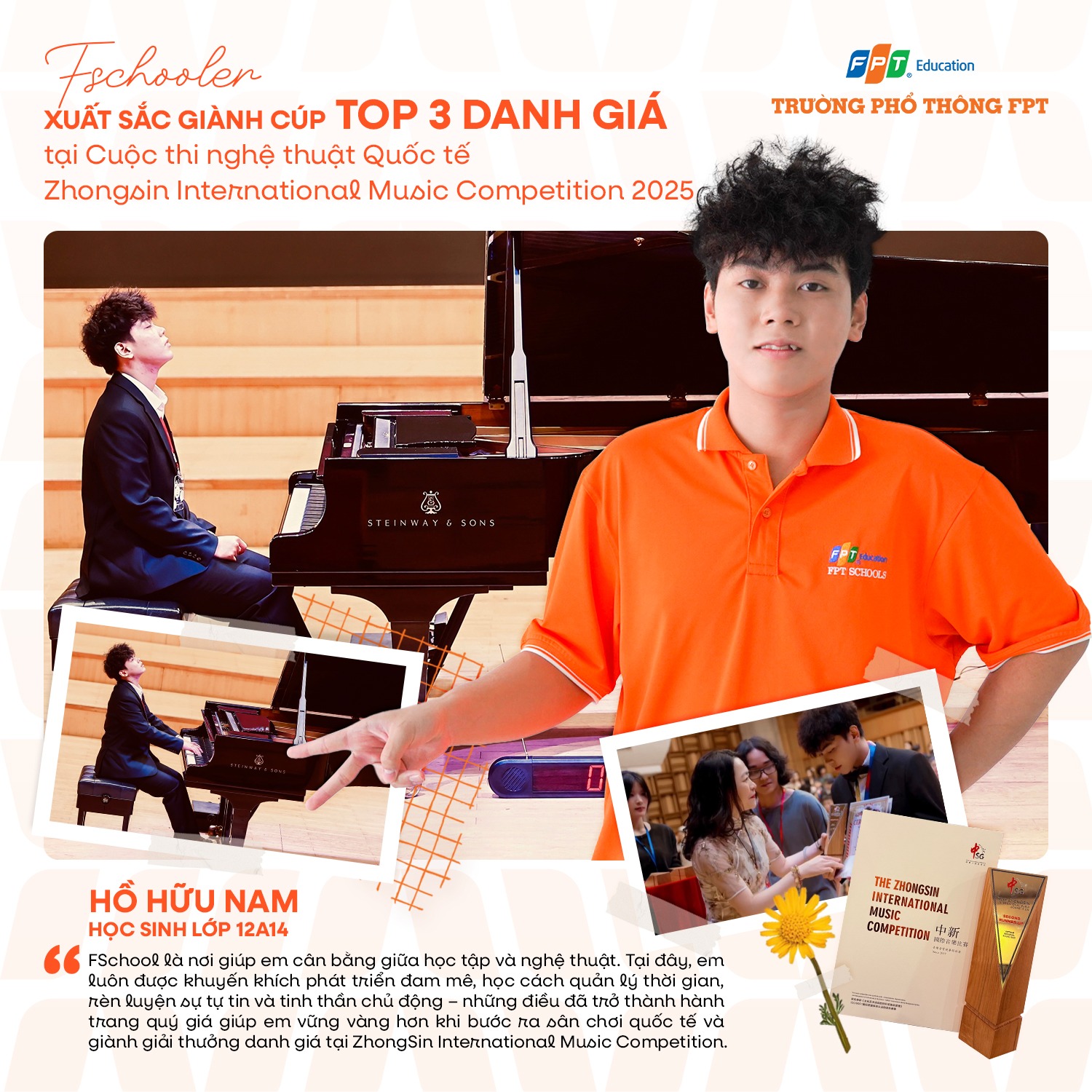 Học sinh FPT Giành Top 3 Danh Giá Tại Cuộc Thi Nghệ Thuật Quốc Tế Zhongsin International Music Competition 2025