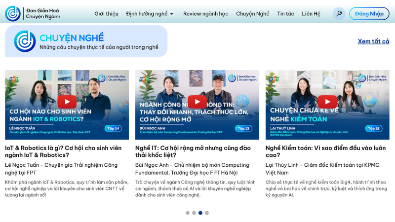 Những chủ đề nghề nghiệp hấp dẫn trên các kênh thuộc hệ sinh thái hướng nghiệp của Khối Giáo dục FPT | FPT Schools