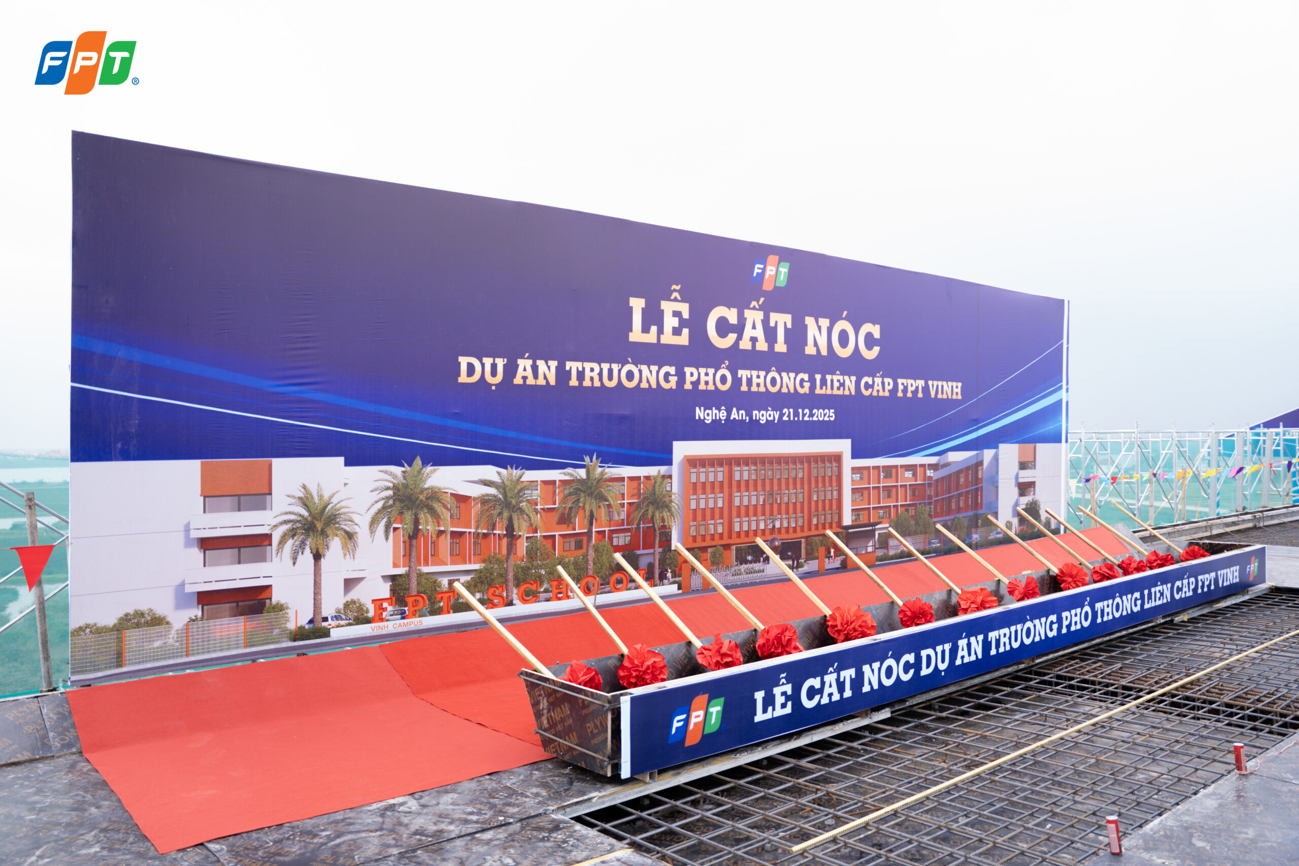 Lễ cất nóc dự án Trường Phổ thông Liên cấp FPT Vinh | FPT Schools