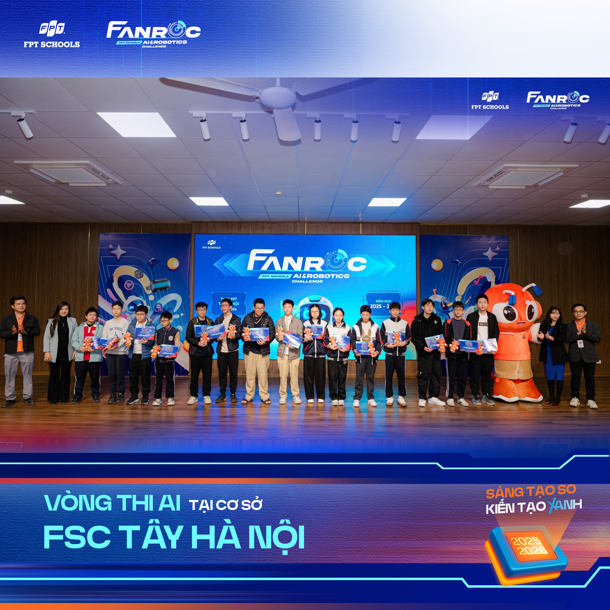 Vòng thi AI cấp cơ sở cuộc thi FAnRoC tại FSchool Tây Hà Nội