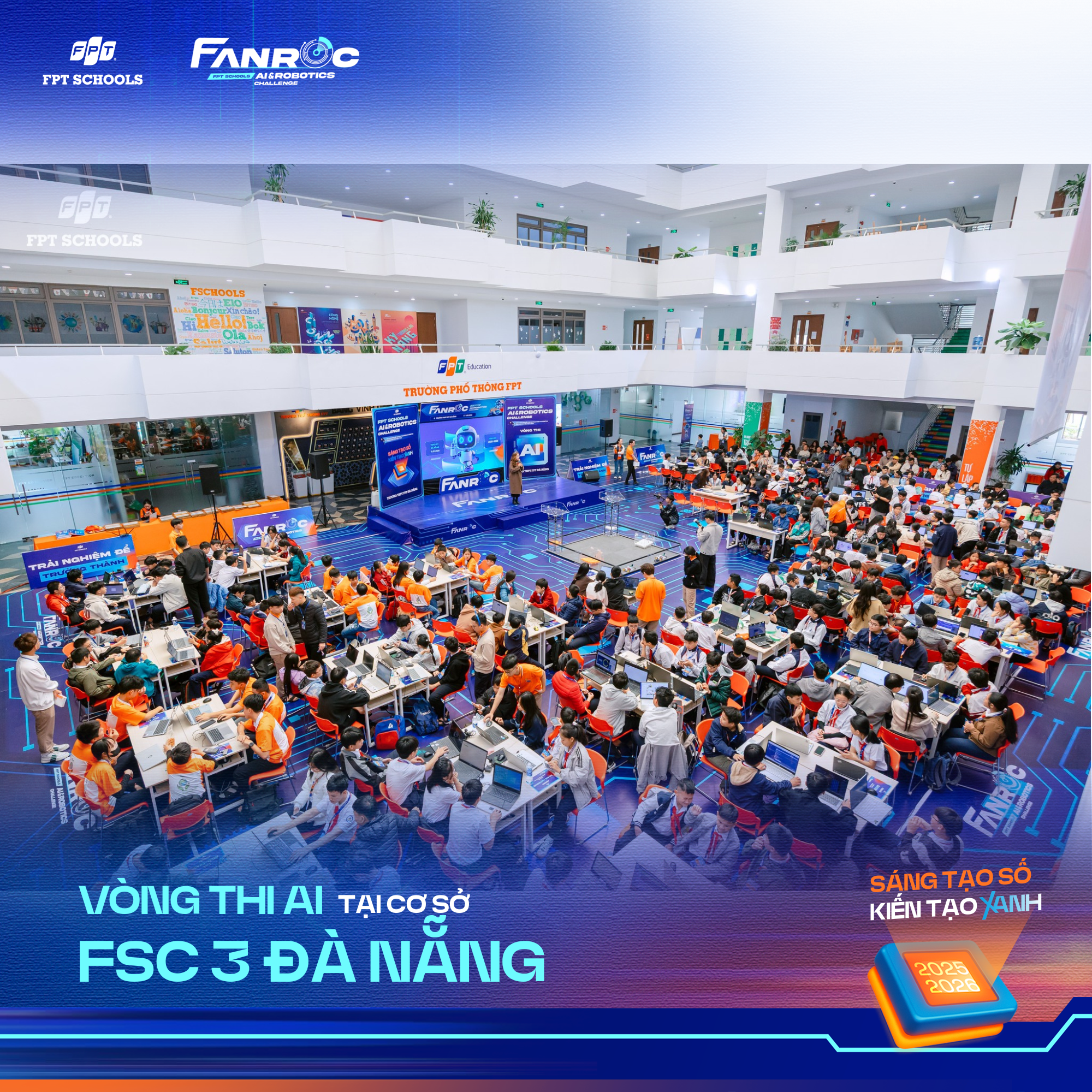 Vòng thi AI cấp cơ sở cuộc thi FAnRoC tại FSchool Đà Nẵng cấp THPT