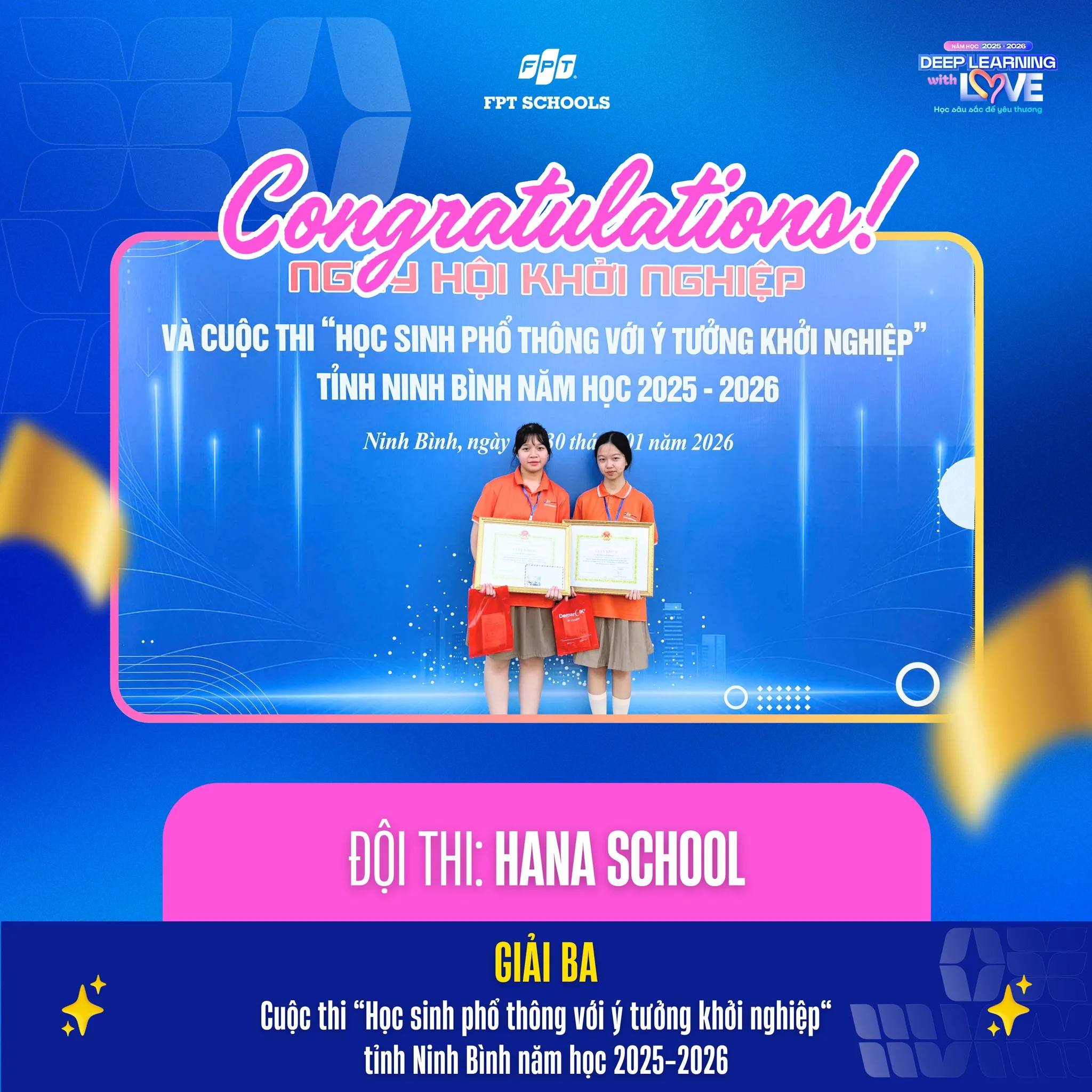 FPT School Hà Nam đạt thành tích cao tại Cuộc thi “Học sinh phổ thông với ý tưởng khởi nghiệp”