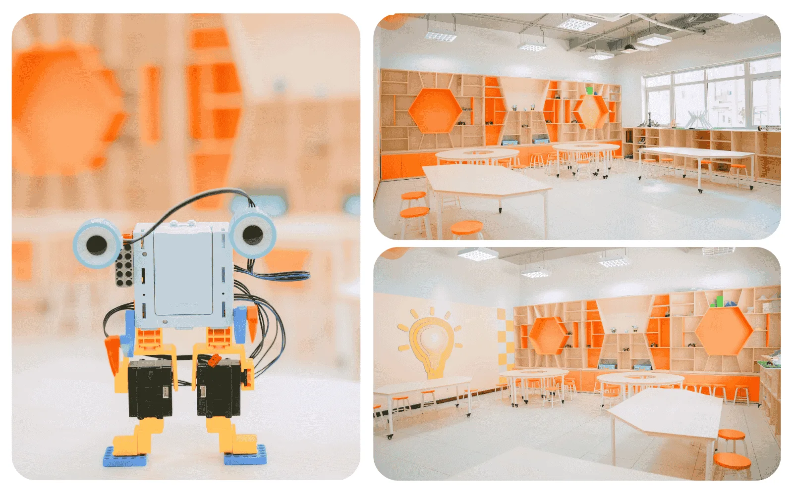 Khám phá cơ sở vật chất tại FPT School Millennia Nam Sài Gòn - FPT Education Phòng kỹ năng (STEM/AI/Robotics) trang bị thiết bị thực hành hiện đại giúp học sinh làm quen với công nghệ từ sớm