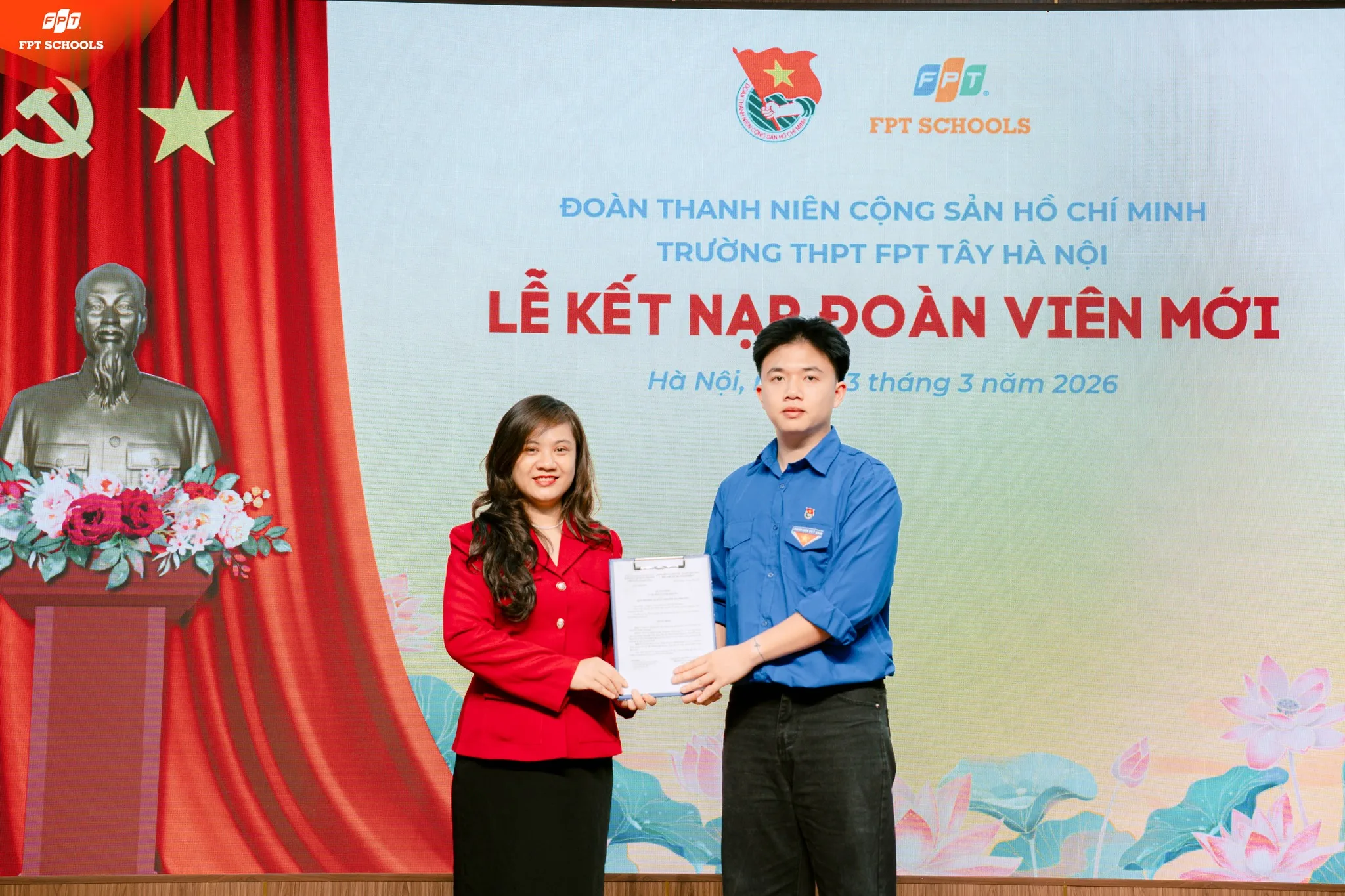 HƯỞNG ỨNG NGÀY ĐOÀN TNCS HỒ CHÍ MINH - TRƯỜNG THPT FPT TÂY HÀ NỘI TỔ CHỨC LỄ KẾT NẠP ĐOÀN VIÊN MỚI NĂM HỌC 2025-2026 - FPT Education HƯỞNG ỨNG NGÀY ĐOÀN TNCS HỒ CHÍ MINH - TRƯỜNG THPT FPT TÂY HÀ NỘI TỔ CHỨC LỄ KẾT NẠP ĐOÀN VIÊN MỚI NĂM HỌC 2025-2026 | FPT Schools