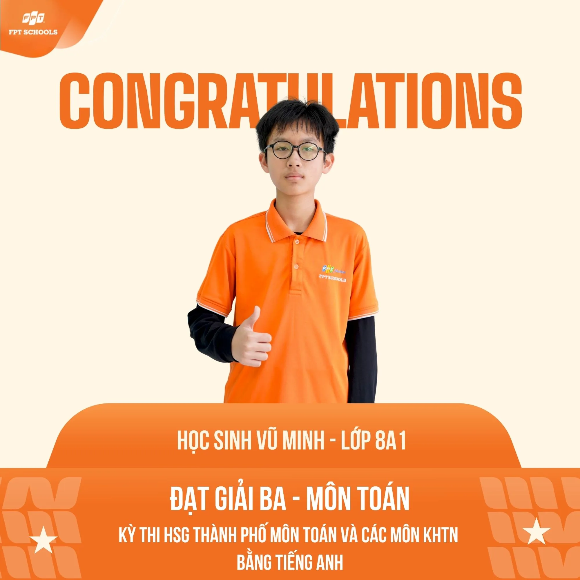 Chúc mừng học sinh FPT School Hải Phòng ghi dấu ấn tượng tại kỳ thi Học sinh giỏi thành phố môn Toán và các môn Khoa học Tự nhiên bằng Tiếng Anh | FPT Schools