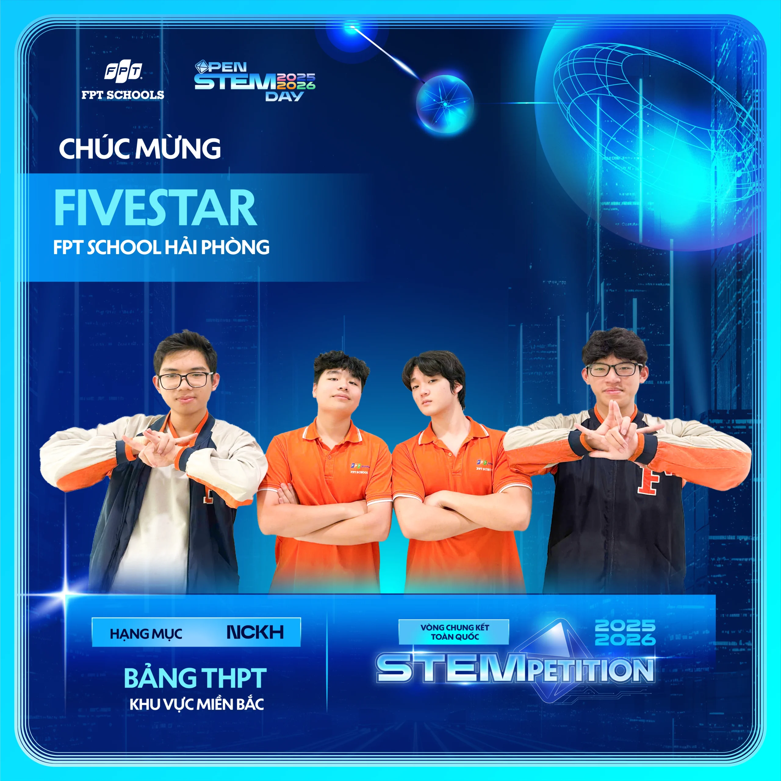 Chúc mừng top 3 đội FPT School Hải Phòng xuất sắc tiến vào Chung kết toàn quốc FPT Schools STEMPETITION 2025–2026 | FPT Schools