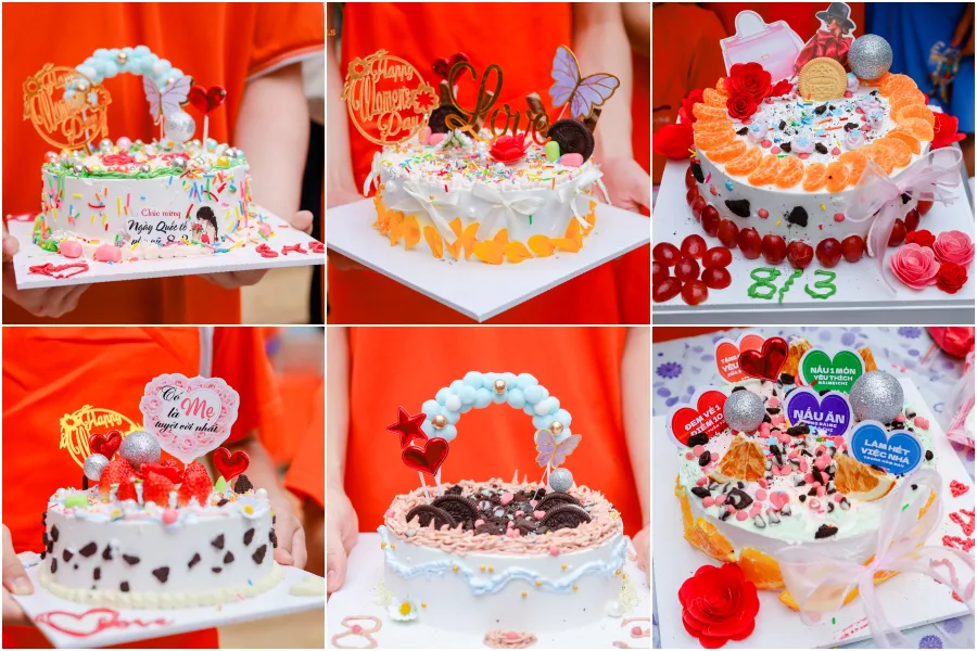 Những chiếc bánh kem xinh xắn do các học sinh nam FPT Schools Cầu Giấy trang trí