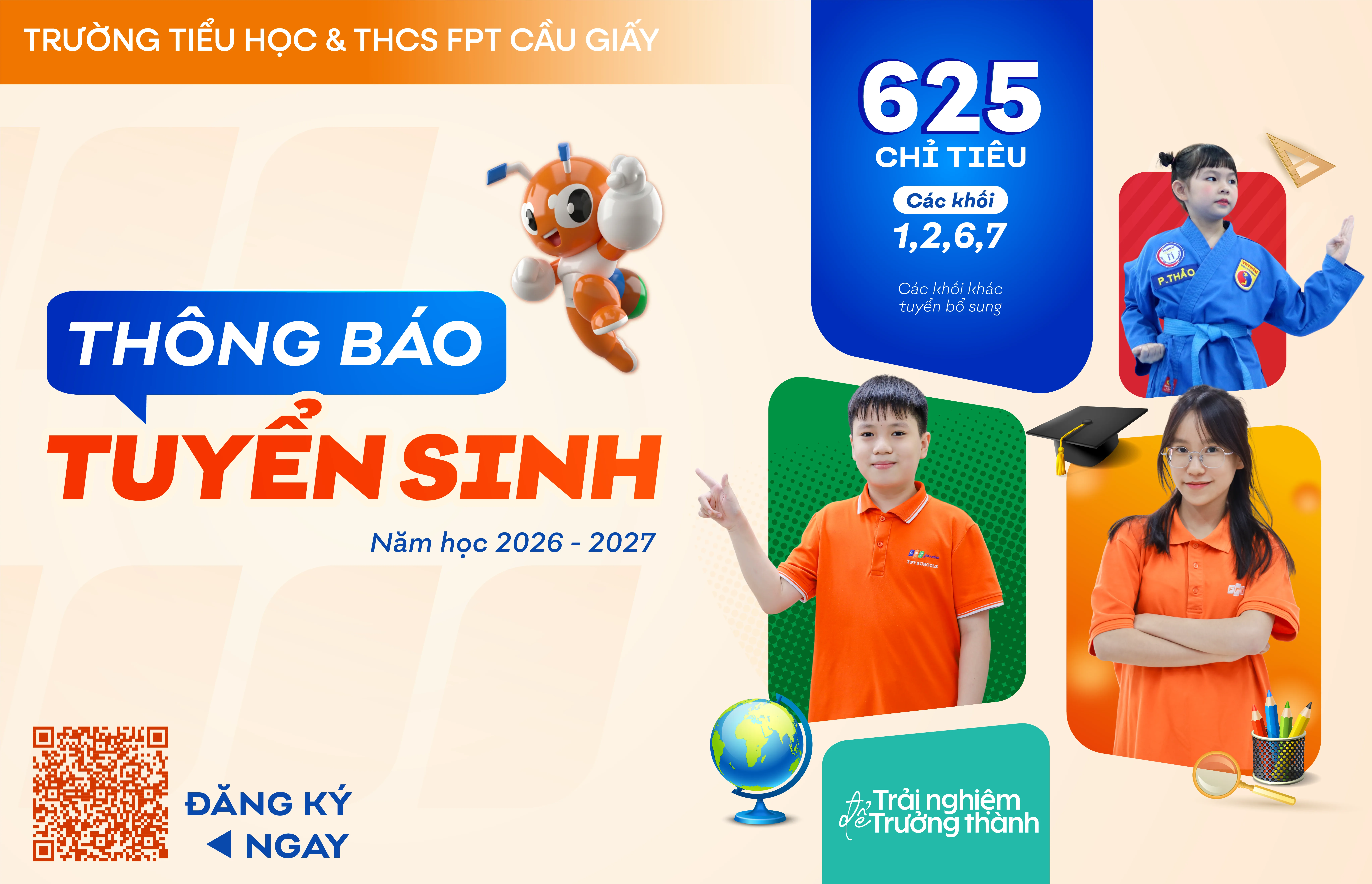 Trường Tiểu học và THCS FPT Cầu Giấy tuyển sinh 625 chỉ tiêu năm học 2026 - 2027 | FPT Schools