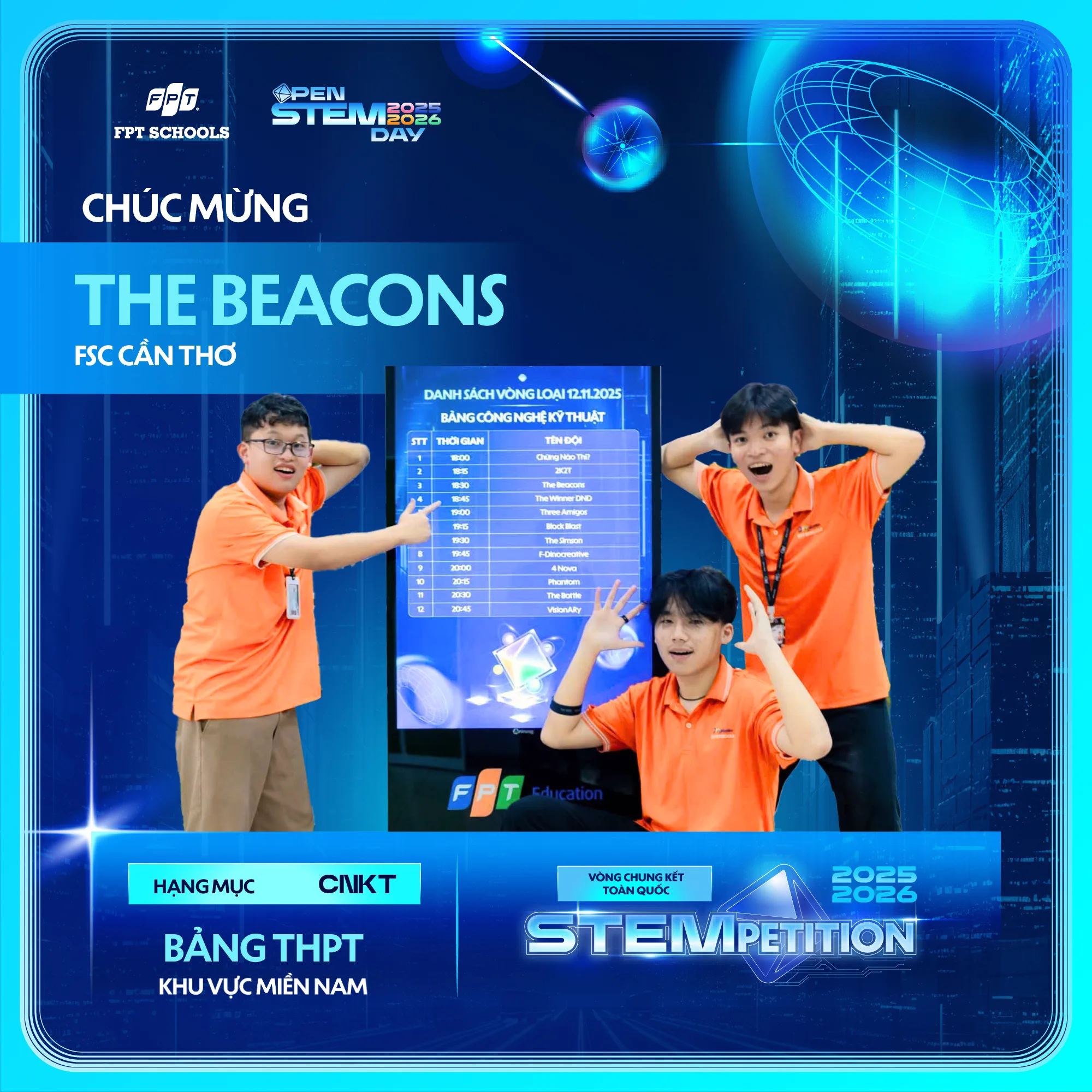 Chúc mừng các đội thi miền Nam xuất sắc bước vào Chung kết toàn quốc STEMPETITION 2025–2026 | FPT Schools