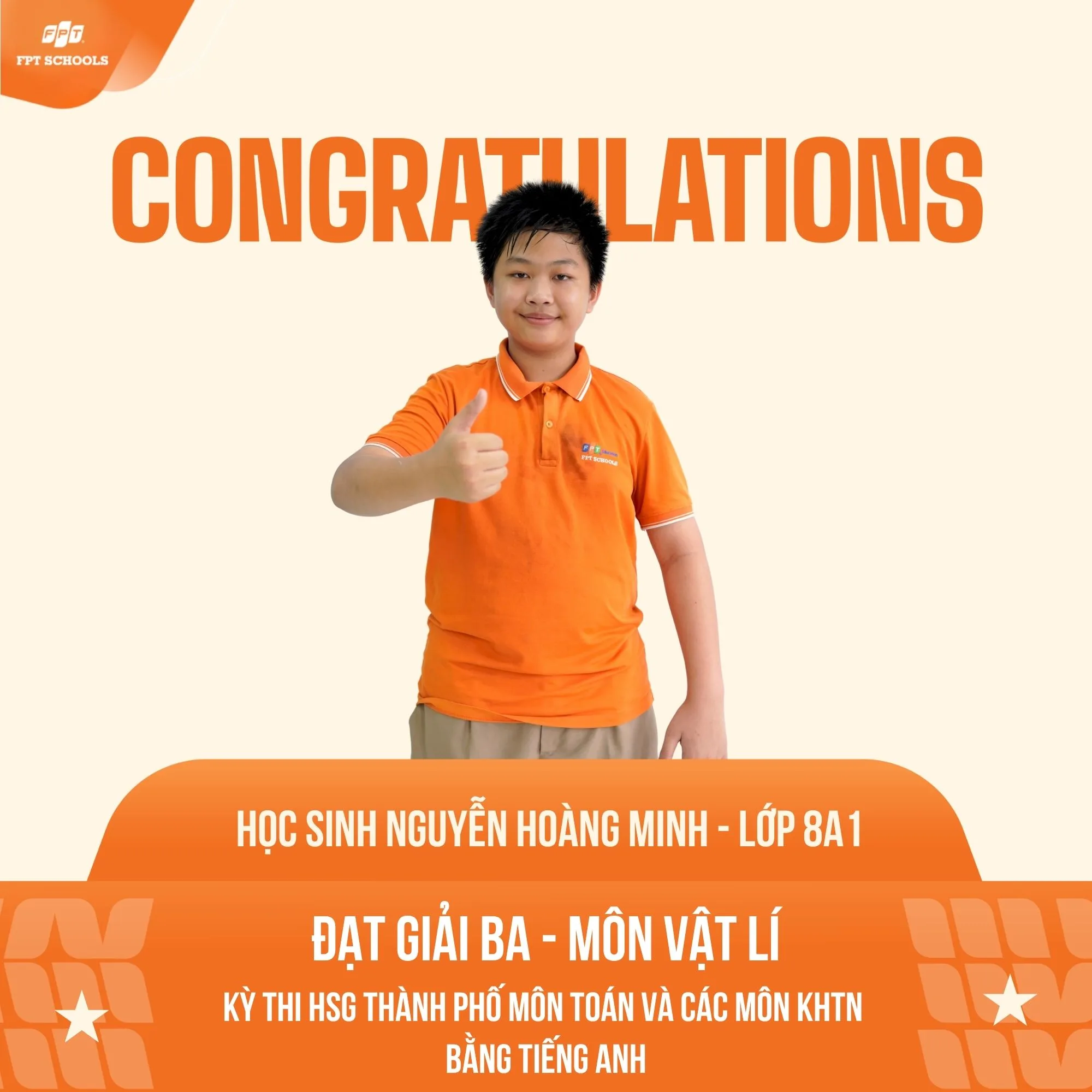 Chúc mừng học sinh FPT School Hải Phòng ghi dấu ấn tượng tại kỳ thi Học sinh giỏi thành phố môn Toán và các môn Khoa học Tự nhiên bằng Tiếng Anh | FPT Schools