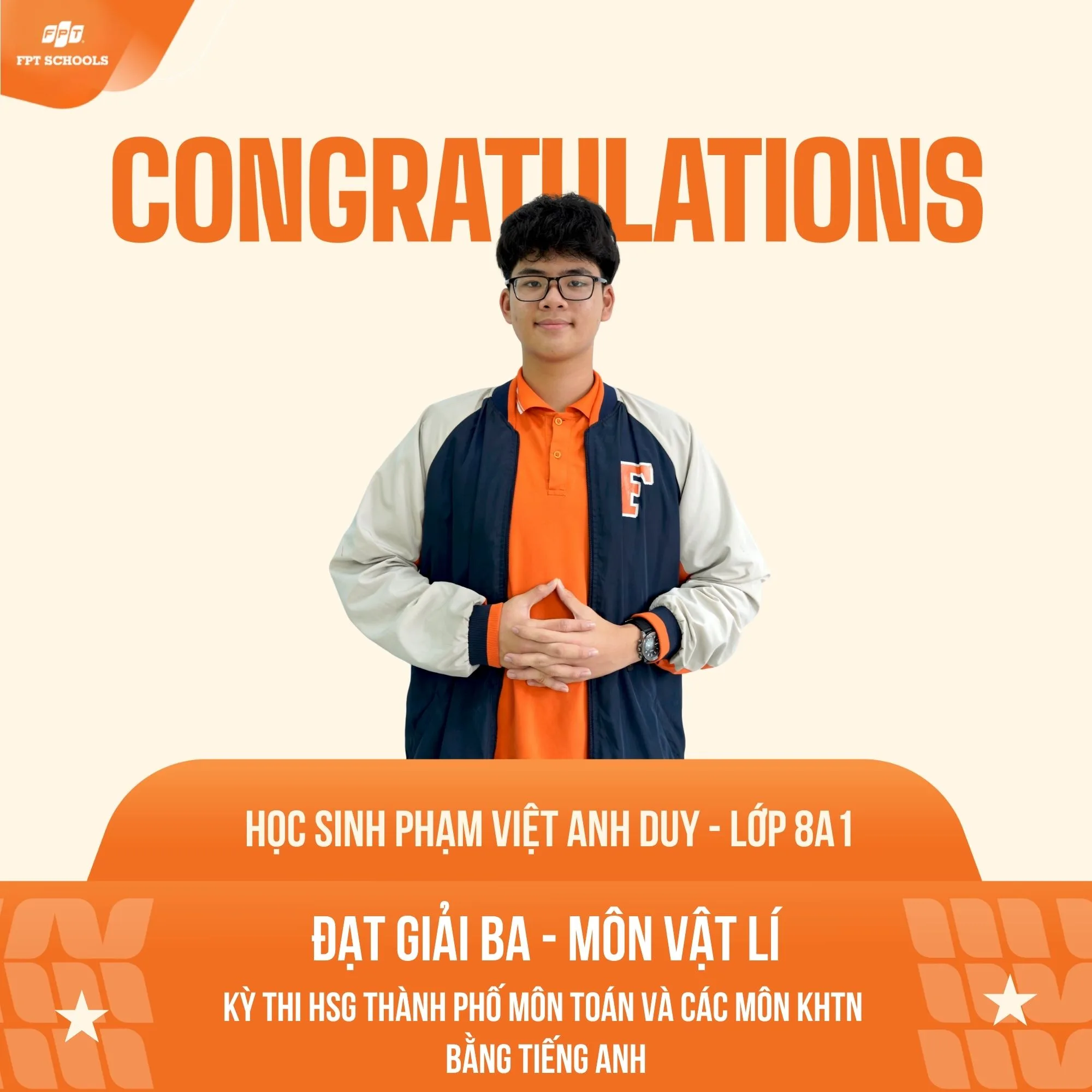 Chúc mừng học sinh FPT School Hải Phòng ghi dấu ấn tượng tại kỳ thi Học sinh giỏi thành phố môn Toán và các môn Khoa học Tự nhiên bằng Tiếng Anh | FPT Schools