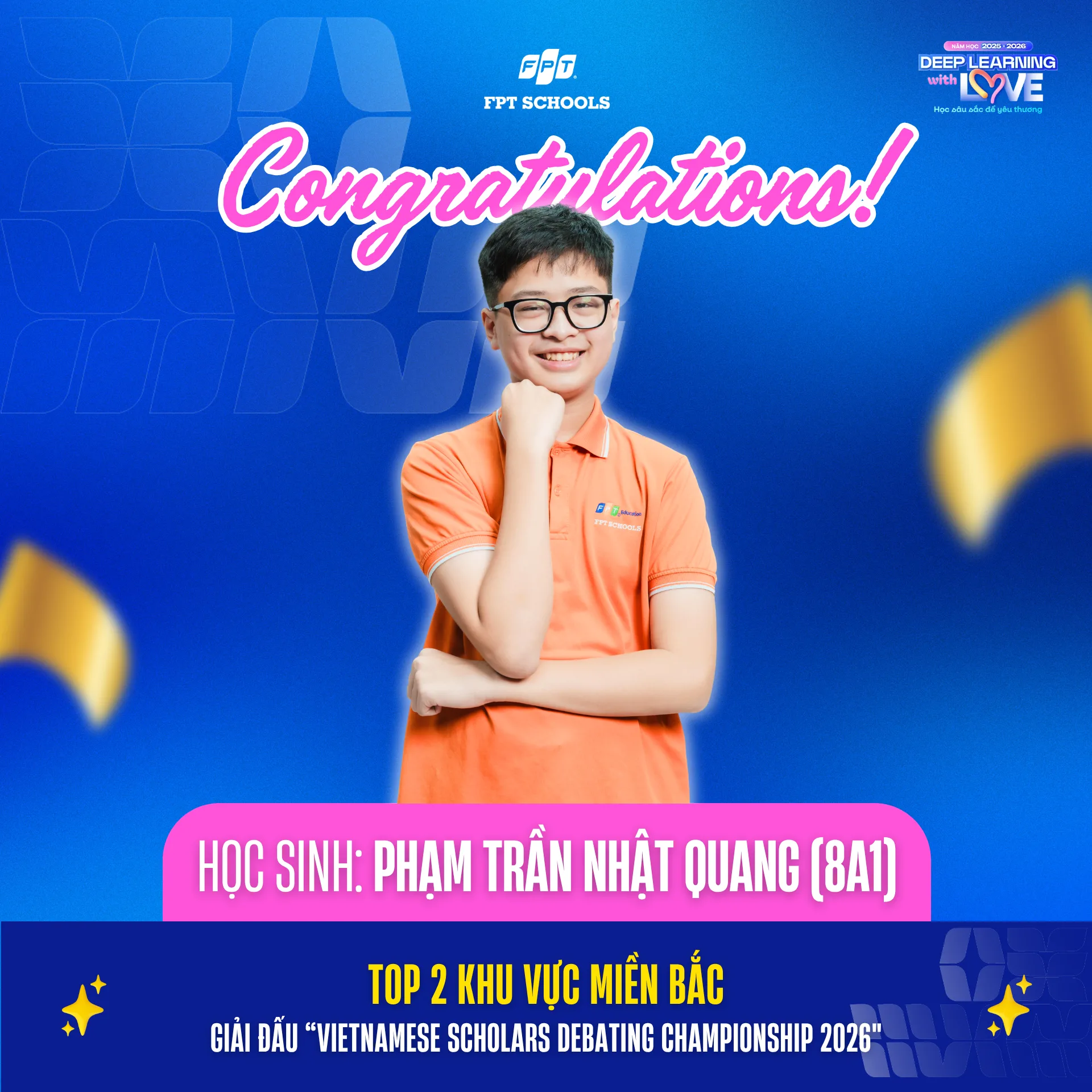 Học sinh FPT School Hà Nam đạt TOP 2 tại Vietnamese Scholars Debating Championship 2026 khu vực miền Bắc | FPT Schools