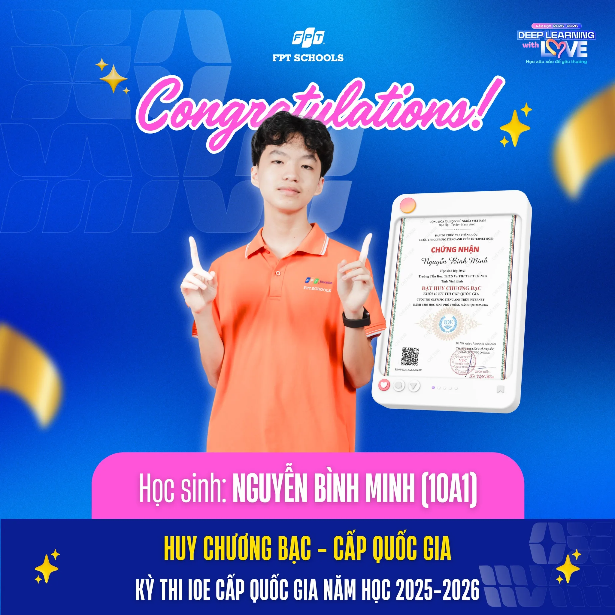 Học sinh FPT School Hà Nam giành 05 huy chương tại Kỳ thi IOE cấp Quốc gia năm học 2025–2026 - FPT Education FPT School Hà Nam giành 05 huy chương tại Kỳ thi IOE cấp Quốc gia năm học 2025–2026