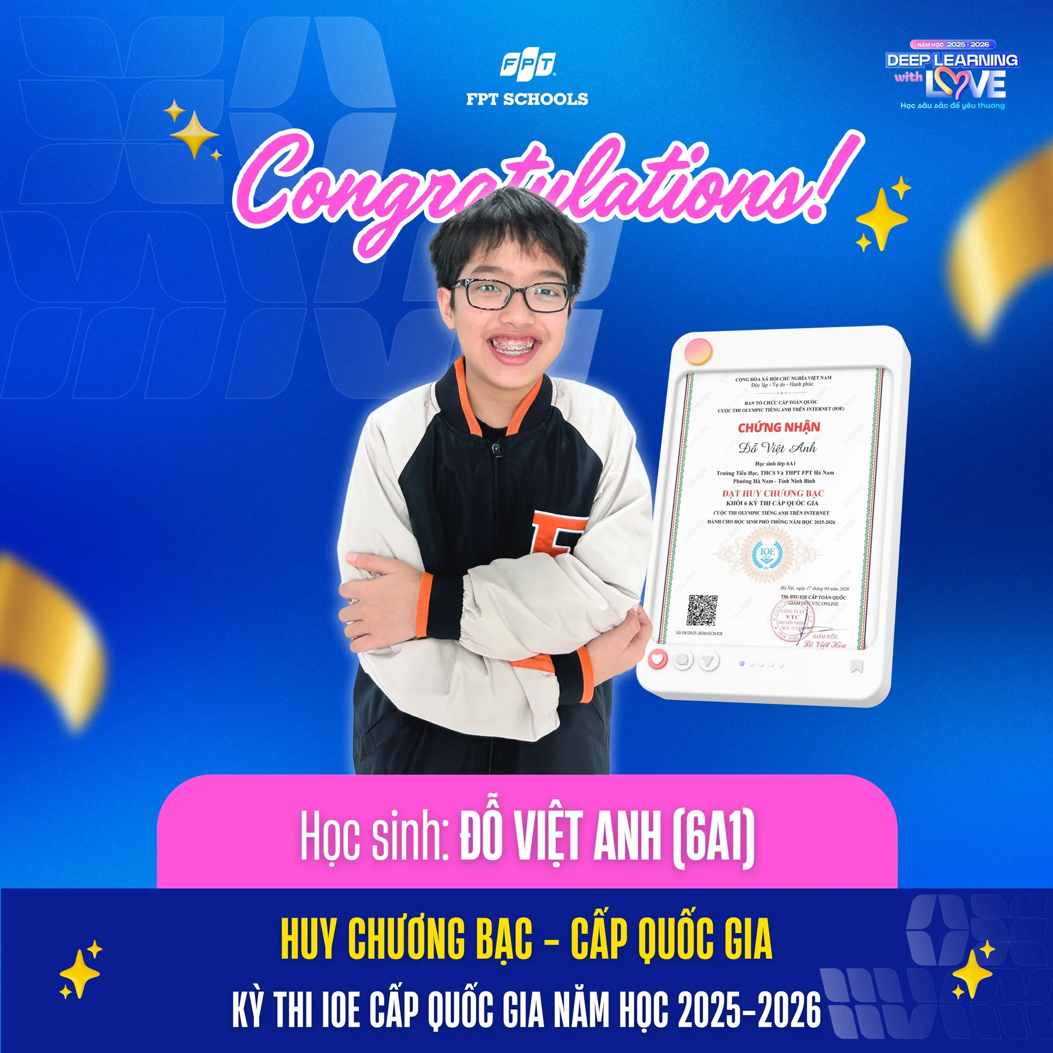 Học sinh FPT School Hà Nam giành 05 huy chương tại Kỳ thi IOE cấp Quốc gia năm học 2025–2026 - FPT Education Học sinh FPT School Hà Nam giành 05 huy chương tại Kỳ thi IOE cấp Quốc gia năm học 2025–2026 | FPT Schools