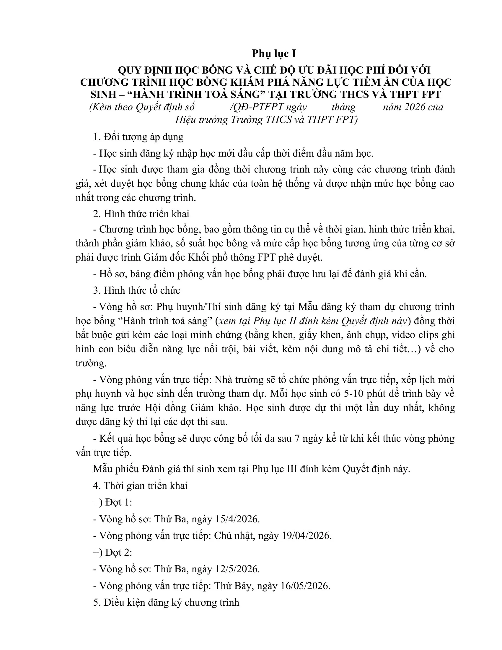 FPT School Hải Phòng công bố Quyết định về việc ban hành Quy định học bổng FSchool – Hành trình tỏa sáng | FPT Schools