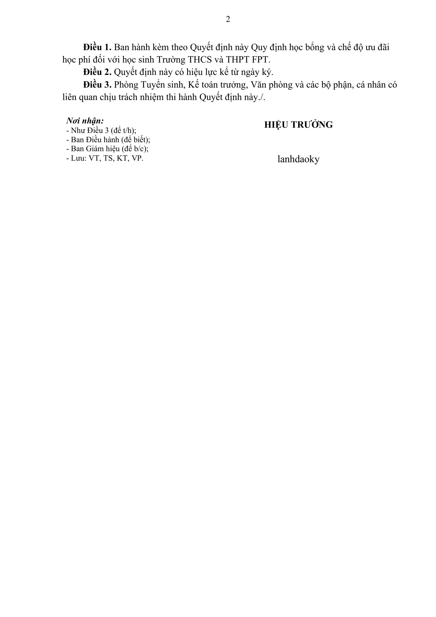 FPT School Hải Phòng công bố Quyết định Về việc ban hành Quy định học bổng và Chế độ ưu đãi học phí | FPT Schools