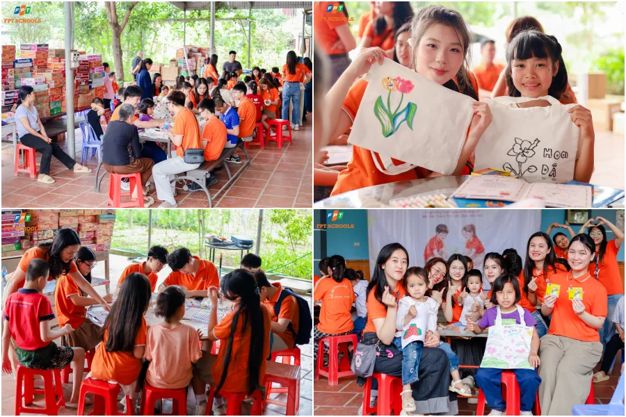 Gần 130 triệu đồng được học sinh nhà FPT School Cầu Giấy gây quỹ, cùng lan tỏa yêu thương đến Mái ấm Thánh Tâm - FPT Education Workshop trang trí túi tote được các bạn nhỏ ở mái ấm rất yêu thích