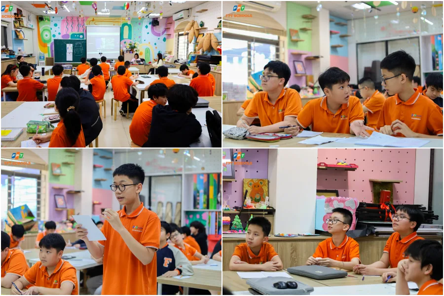 Học sinh nhà F tự tin sử dụng tiếng Anh trong giờ học kết nối liên trường Cầu Giấy - Huế | FPT Schools