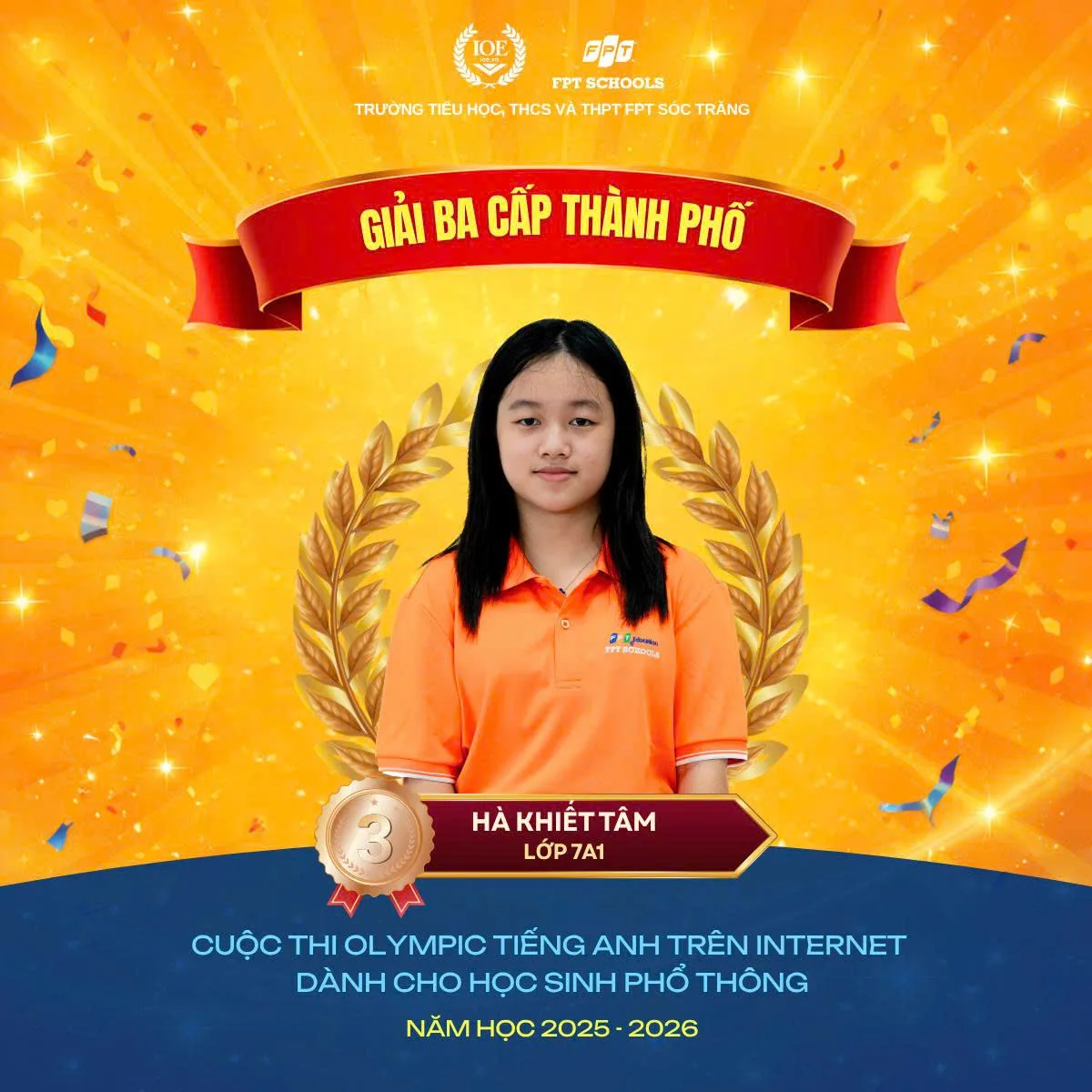 🏆 FSchoolers Sóc Trăng đạt thành tích cao tại cuộc thi IOE cấp Thành phố năm học 2025–2026 - FPT Education 🏆 FSchoolers Sóc Trăng đạt thành tích cao tại cuộc thi IOE cấp Thành phố năm học 2025–2026 | FPT Schools