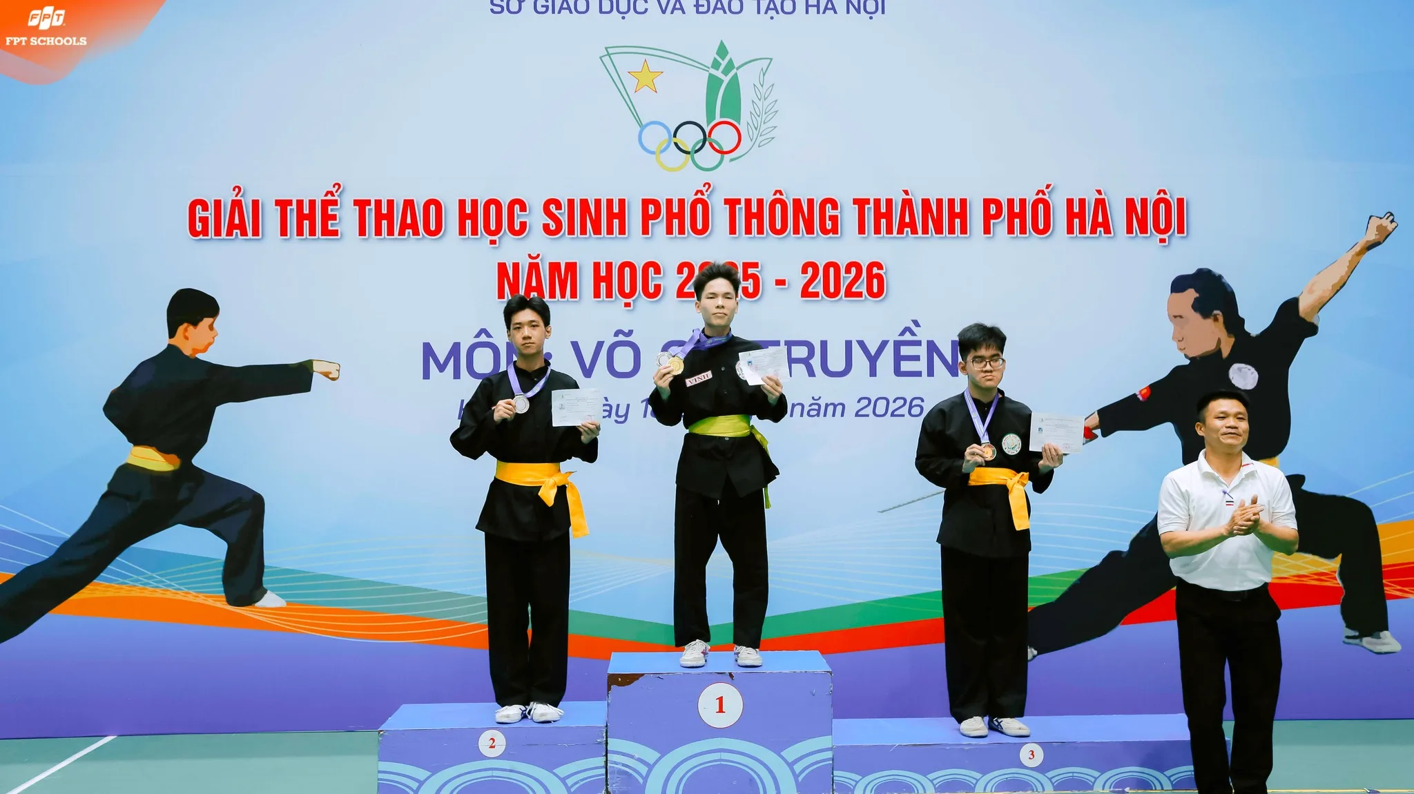 ĐỘI TUYỂN TRƯỜNG THPT FPT CHINH PHỤC SÀN ĐẤU VÕ THUẬT TẠI GIẢI THỂ THAO HỌC SINH PHỔ THÔNG THÀNH PHỐ HÀ NỘI NĂM HỌC 2025–2026 | FPT Schools