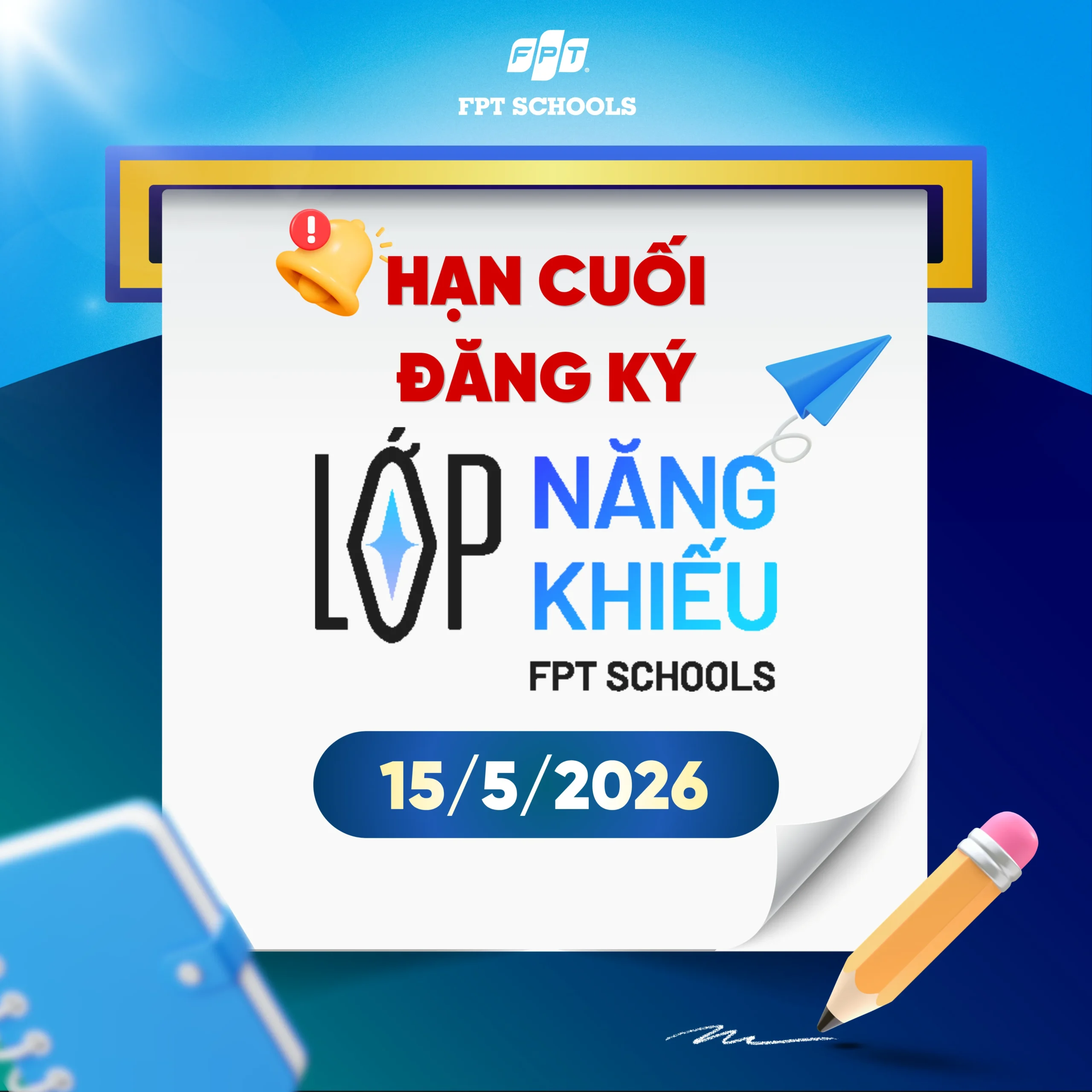 Đếm ngược 3 ngày đến hạn đăng ký Lớp năng Khiếu FPT School Hải Phòng