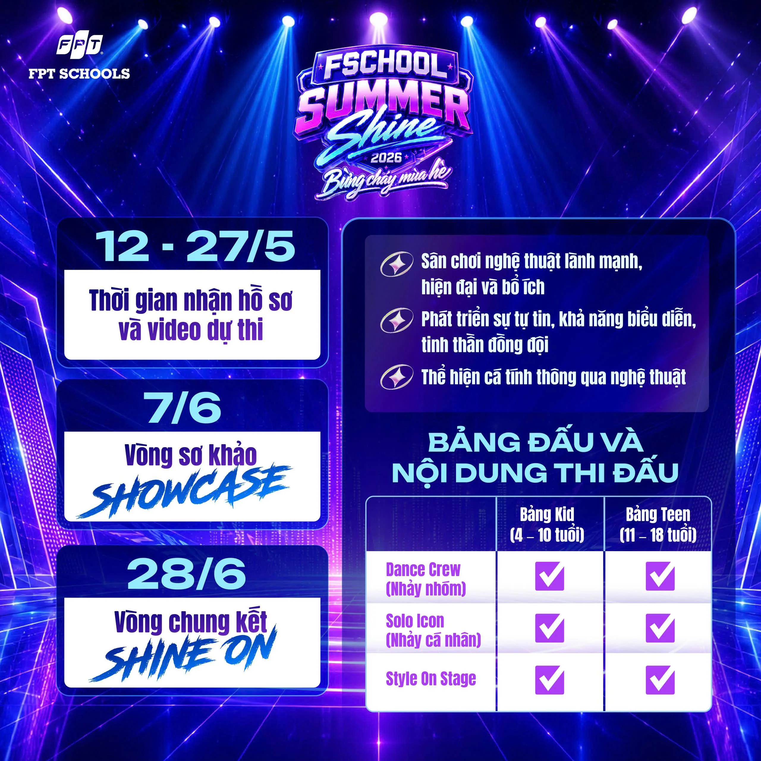 FSC ST FSCHOOL SUMMER SHINE 2026 LỊCH THI
