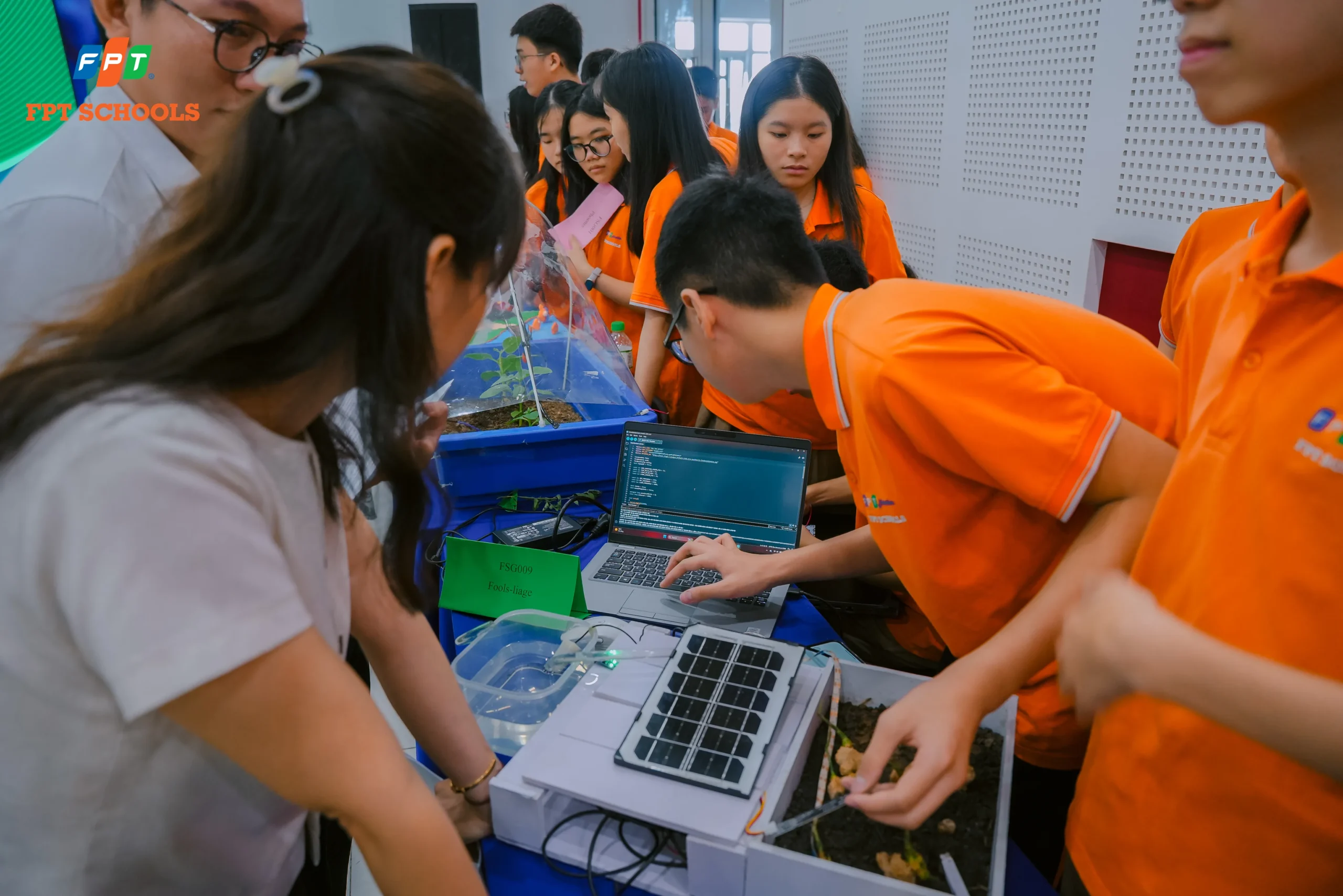Smart Garden Tại FPT School Thanh Hóa: Dự Án Học Tập Liên Môn Sáng Tạo - FPT Education Học sinh trình bày phần lập trình để khu vườn thông minh có thể vận hành tự động