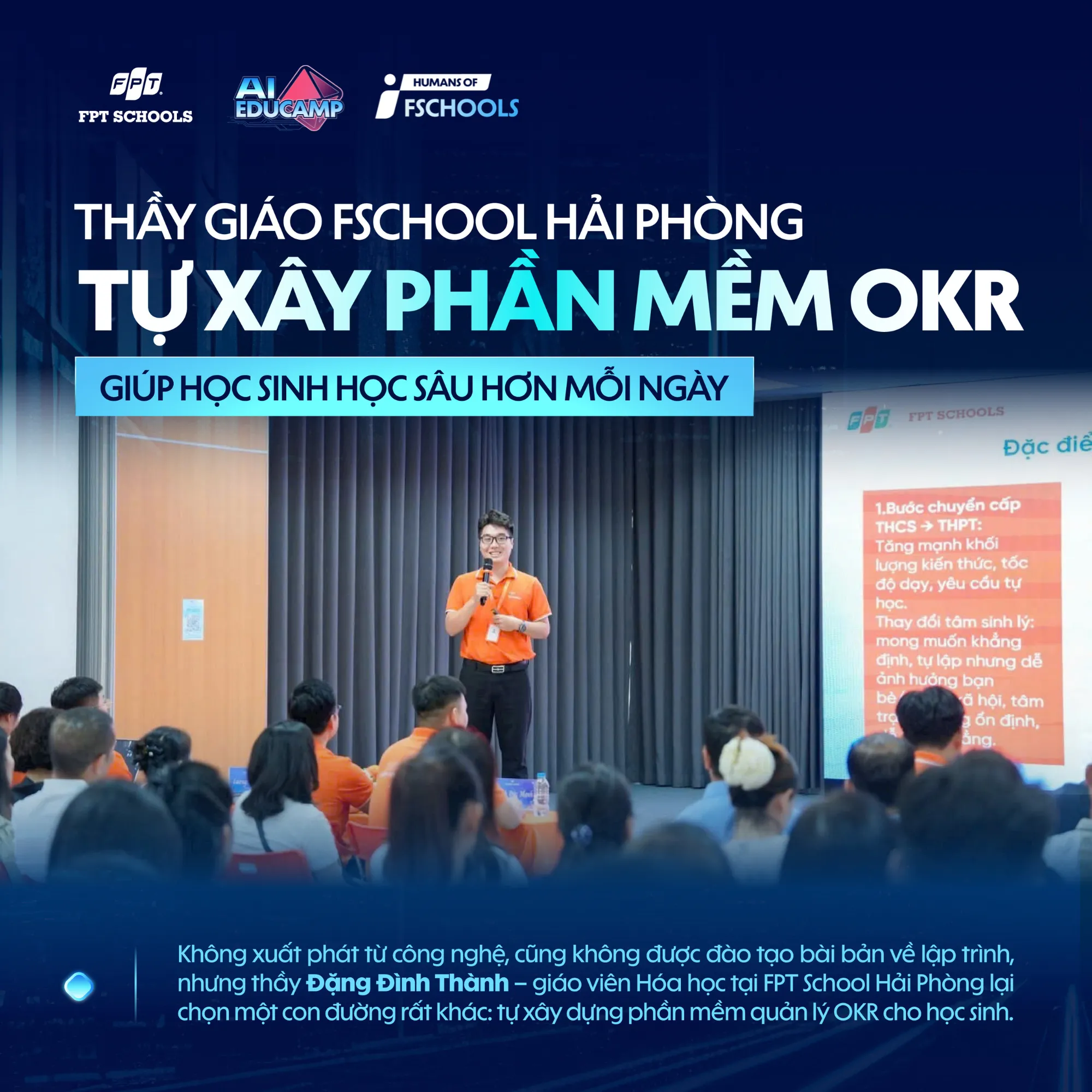 Thầy giáo FSchool Hải Phòng tự xây phần mềm OKR giúp học sinh học sâu hơn mỗi ngày | FPT Schools