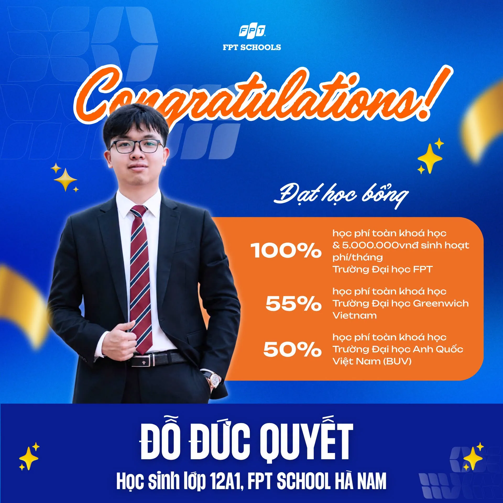 Học sinh FPT School Hà Nam chinh phục nhiều suất học bổng giá trị từ các trường đại học uy tín