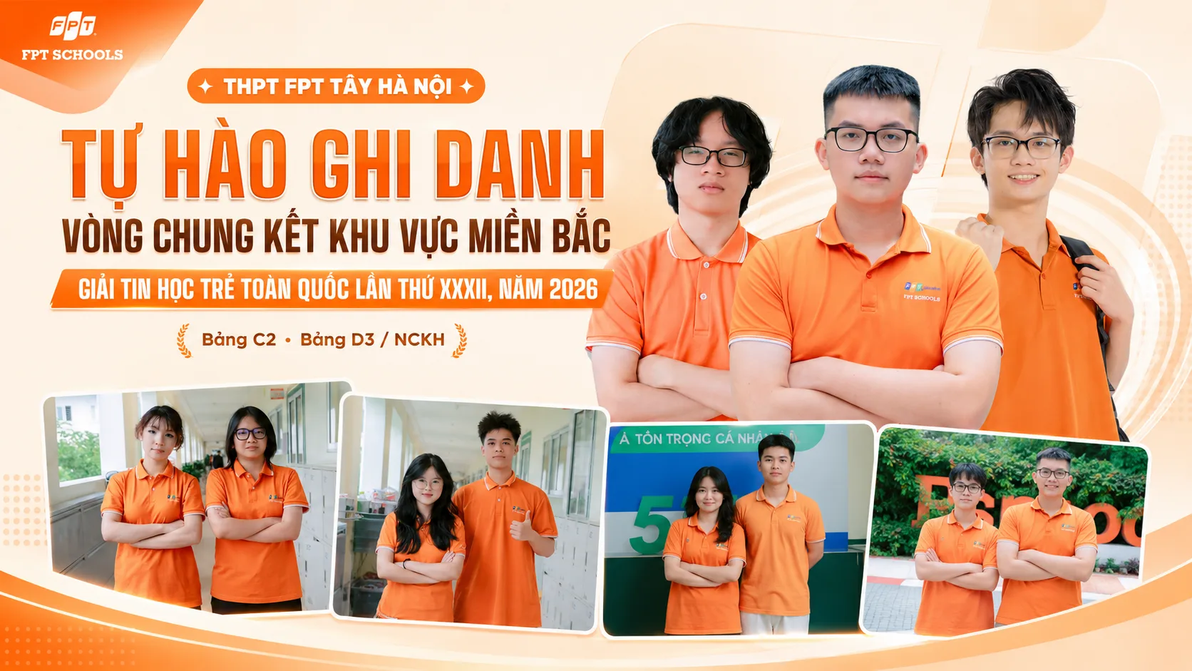 Học sinh Trường THPT FPT Tây Hà Nội ghi danh tại Vòng Chung kết khu vực miền Bắc – Giải Tin học trẻ toàn quốc lần thứ XXXII, năm 2026 | FPT Schools