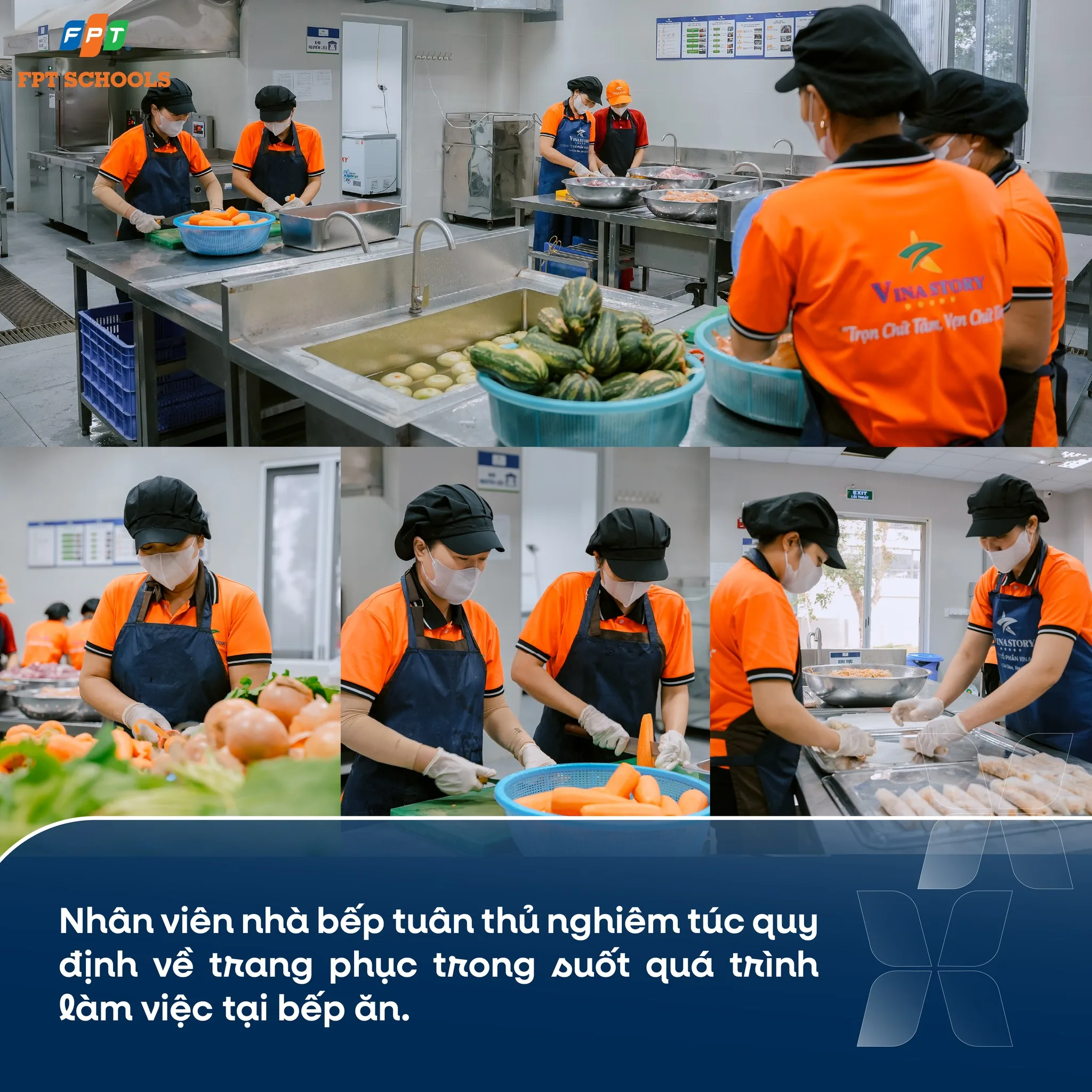 Bếp ăn bán trú FPT School Thanh Hóa vận hành theo quy trình bếp một chiều | FPT Schools