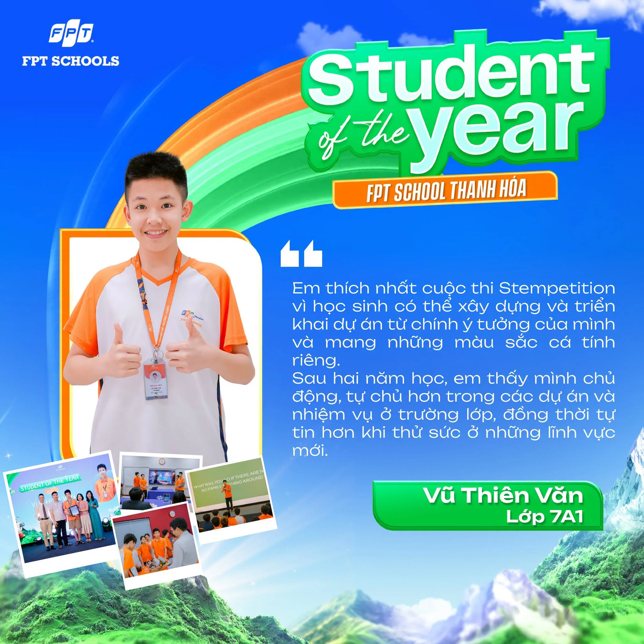 Vũ Thiên Văn - 2 năm liên tiếp đạt Student of the Year FPT School Thanh Hóa | FPT Schools
