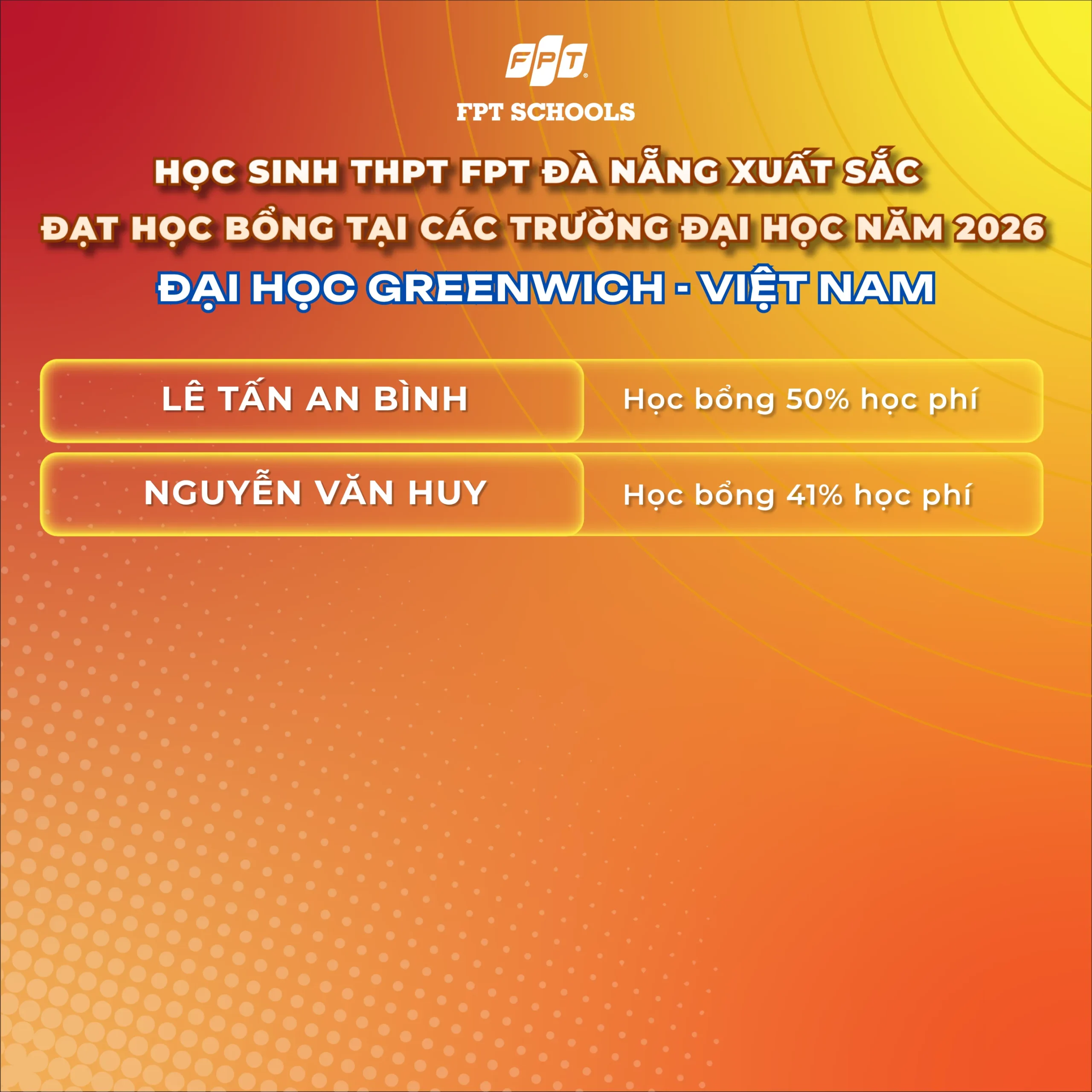 HỌC SINH THPT FPT ĐÀ NẴNG XUẤT SẮC ĐẠT HỌC BỔNG TẠI CÁC TRƯỜNG ĐẠI HỌC VIỆT NAM VÀ QUỐC TẾ NĂM 2026 - FPT Education HỌC SINH THPT FPT ĐÀ NẴNG XUẤT SẮC ĐẠT HỌC BỔNG TẠI CÁC TRƯỜNG ĐẠI HỌC VIỆT NAM VÀ QUỐC TẾ NĂM 2026 | FPT Schools
