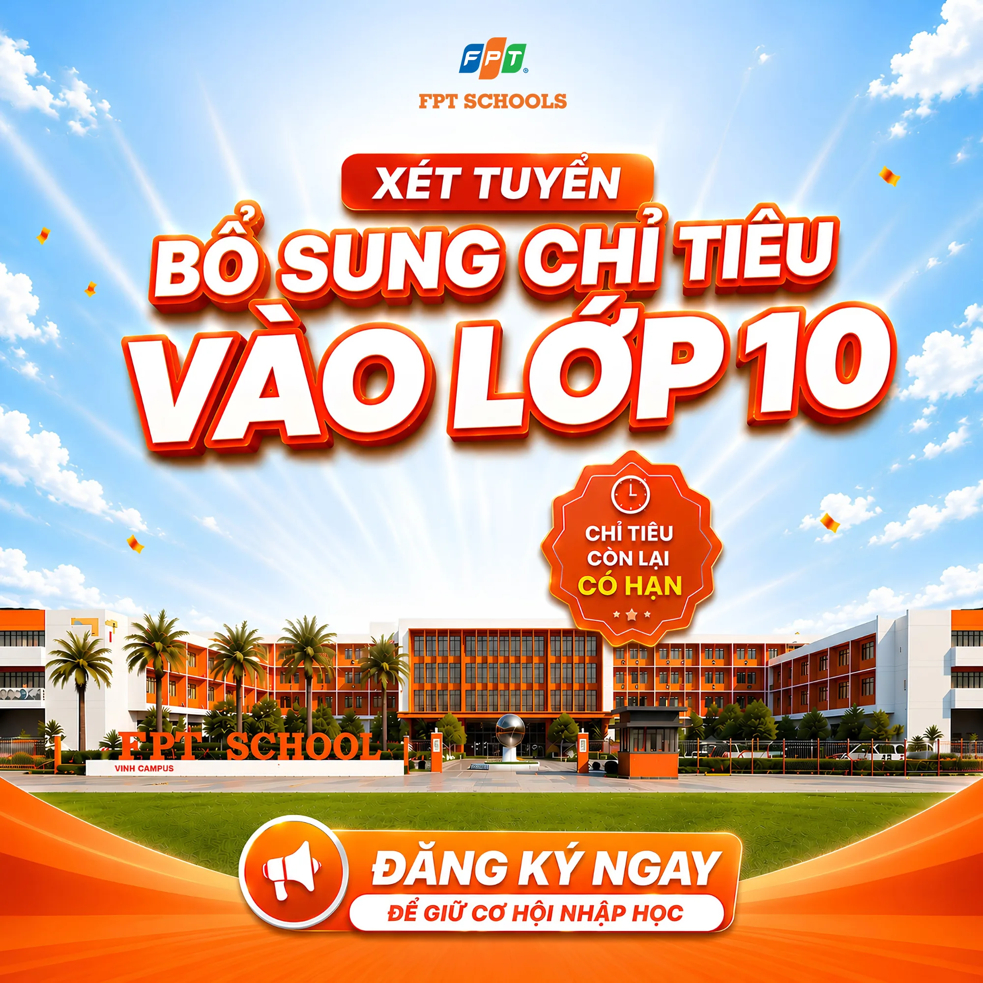 FPT School Vinh tuyển bổ sung chỉ tiêu vào lớp 10