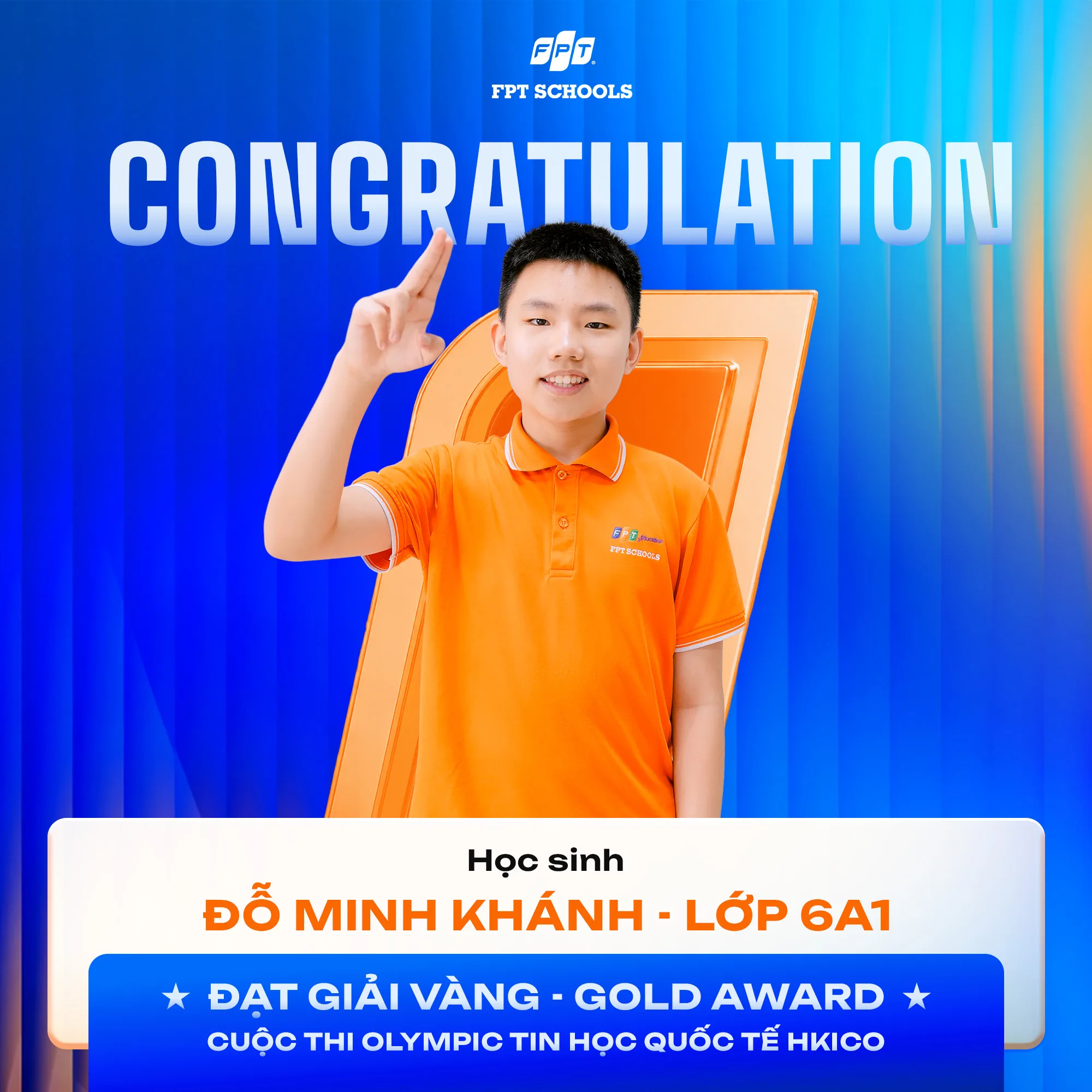 Học sinh FPT School Thanh Hóa giành 4 giải Vàng tại Olympic Tin học quốc tế HKICO - FPT Education Học sinh Đỗ Minh Khánh Fschool Thanh Hoá đạt giải vàng quốc tế tại kỳ Olympic Tin học quốc tế HKICO