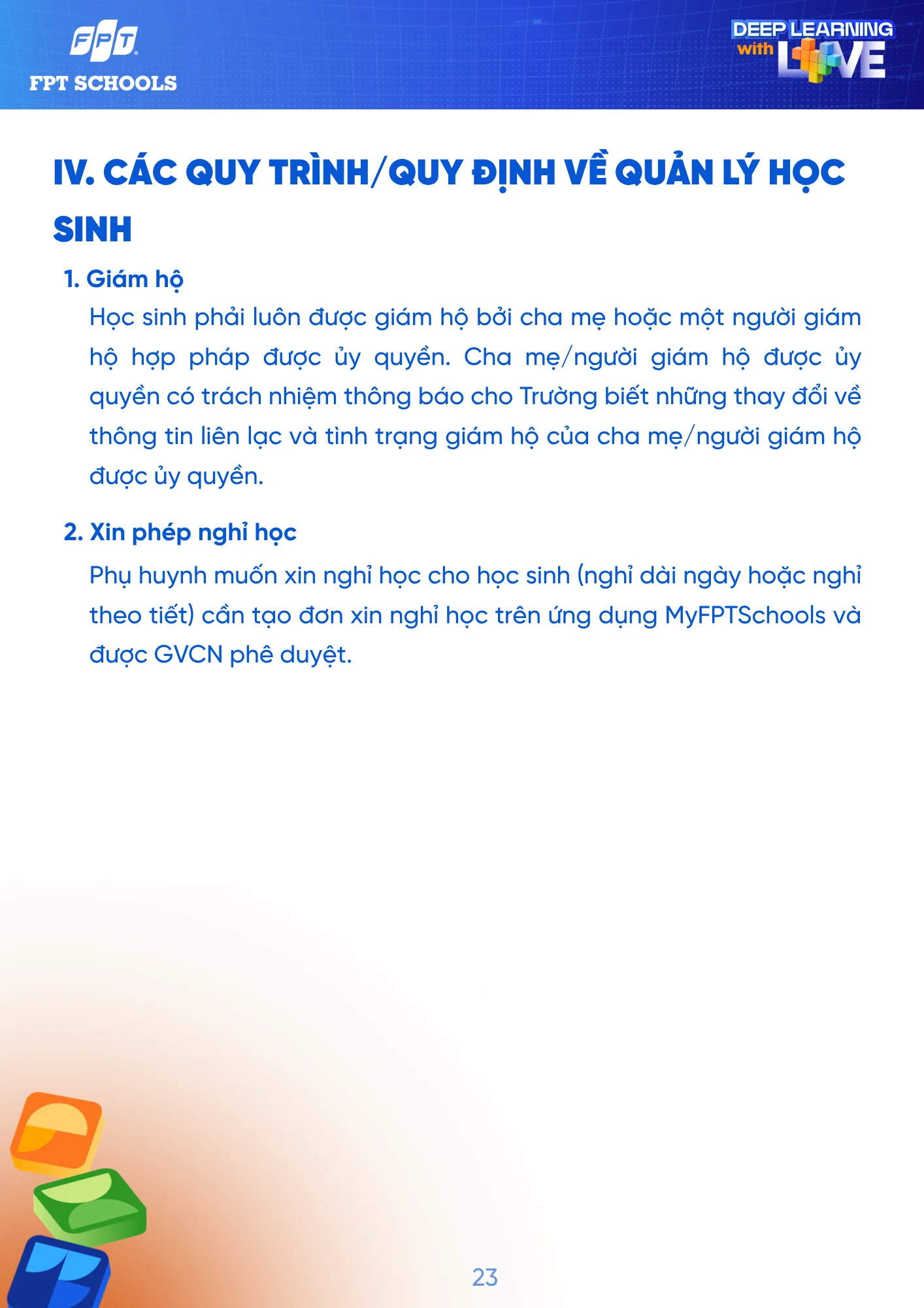 Sổ tay Học sinh năm học 2026 - 2027 | FPT Schools