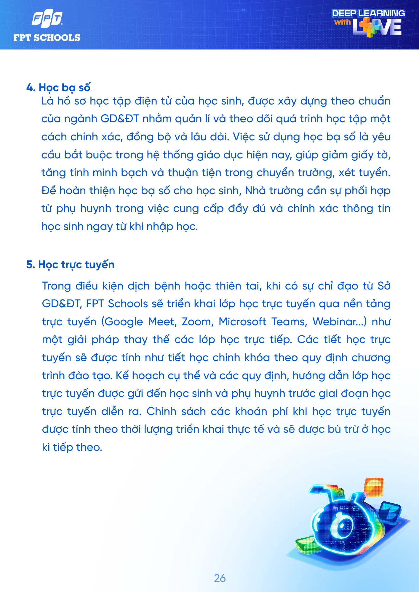 Sổ tay Học sinh năm học 2026 - 2027 | FPT Schools